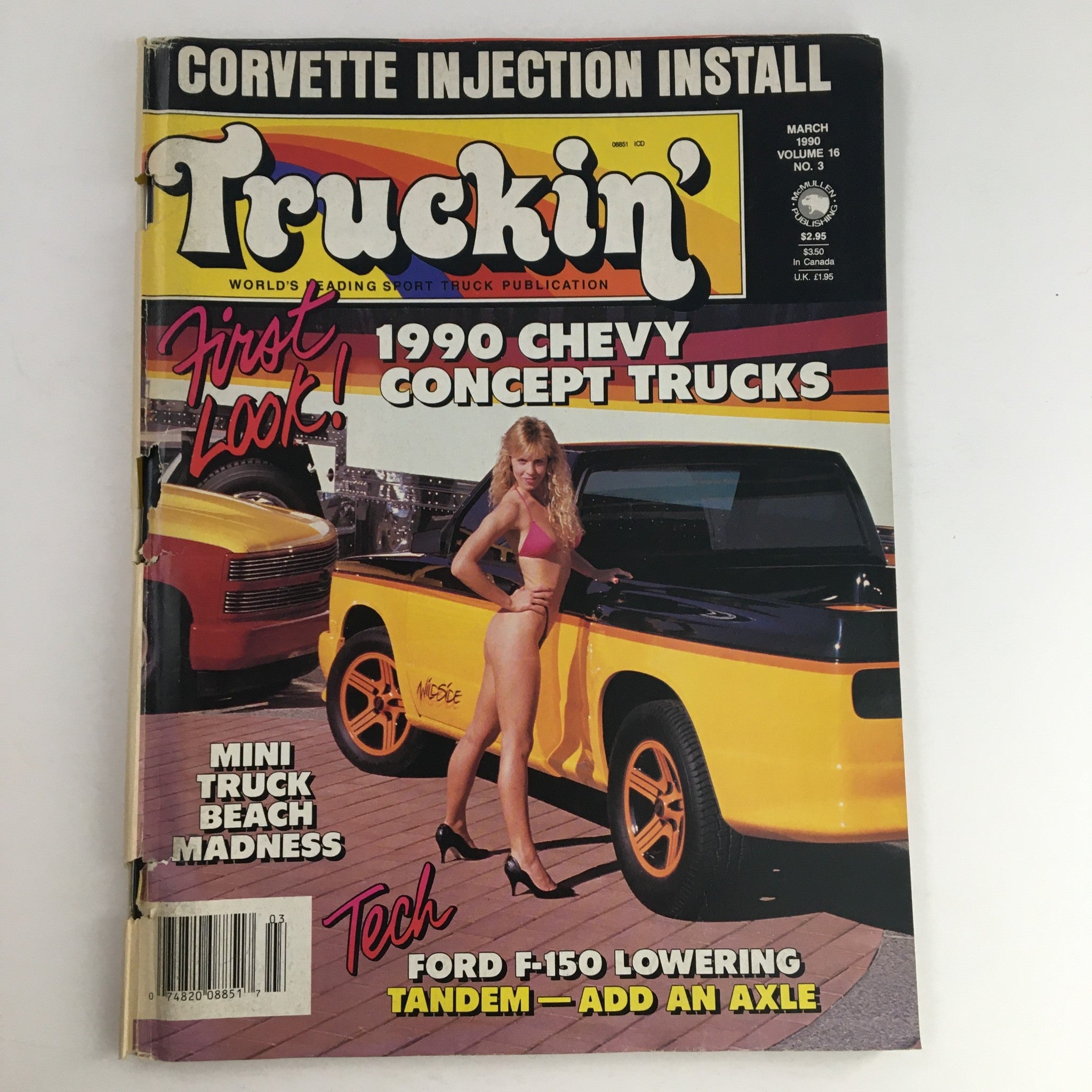 Truckin' Magazine March 1990 Ford F-150 Lowering & Chevy Concept Truck, No Label