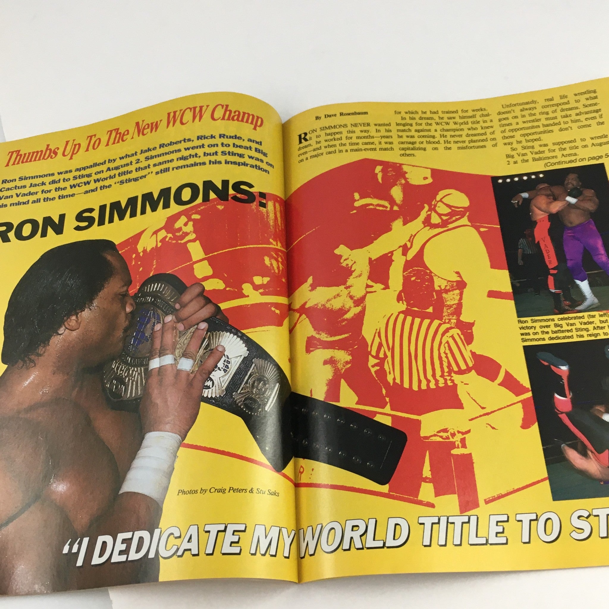 Wrestling Superstars Magazine December 1992 Ron Simmons World Title, No Label VG