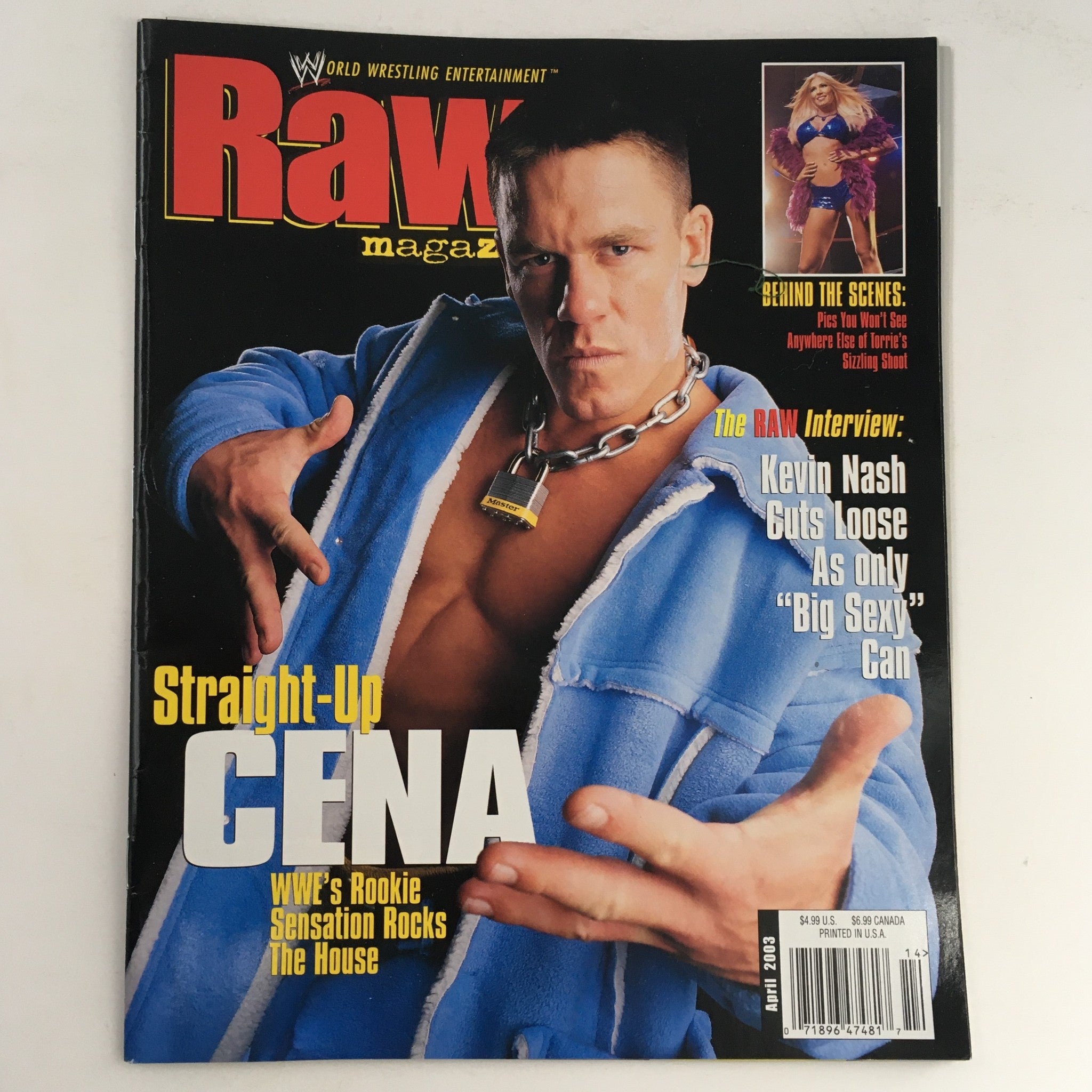 WWE Raw Magazine April 2003 John Cena, Torrie Wilson & Dusty Rhodes, No Label