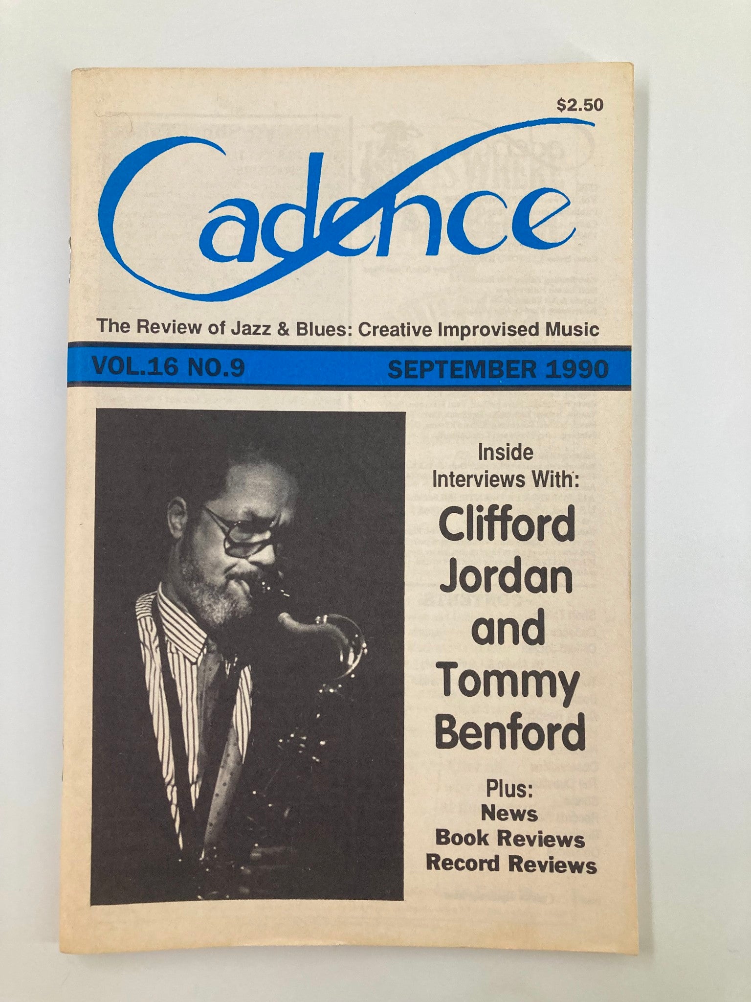 Cadence Jazz Magazine September 1990 Vol 16 #9 Clifford Jordan and Tommy Benford