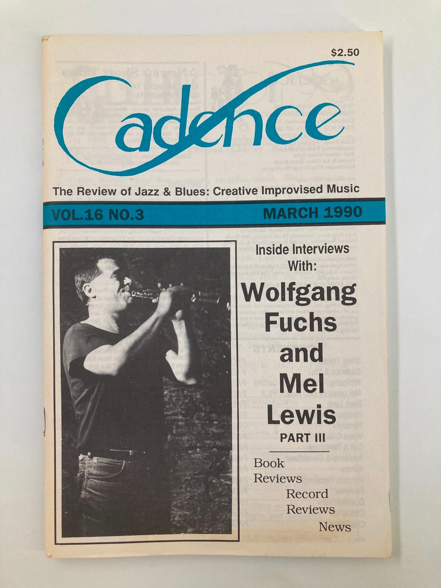 Cadence Jazz Magazine March 1990 Vol 16 #3 Wolfgang Fuchs and Mel Lewis Part III