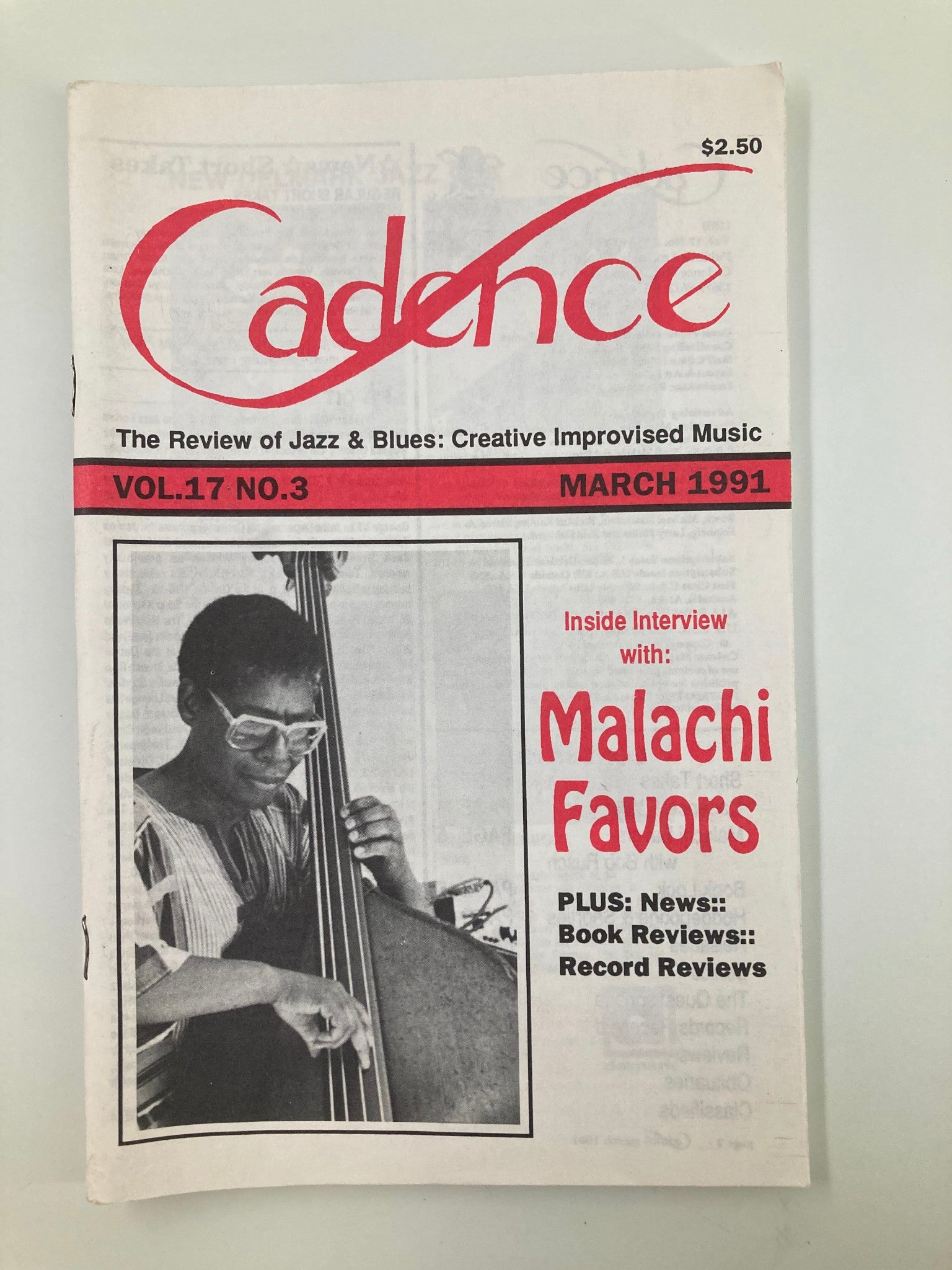 Cadence Jazz Magazine March 1991 Vol 17 #3 Malachi Favors Inside Interview