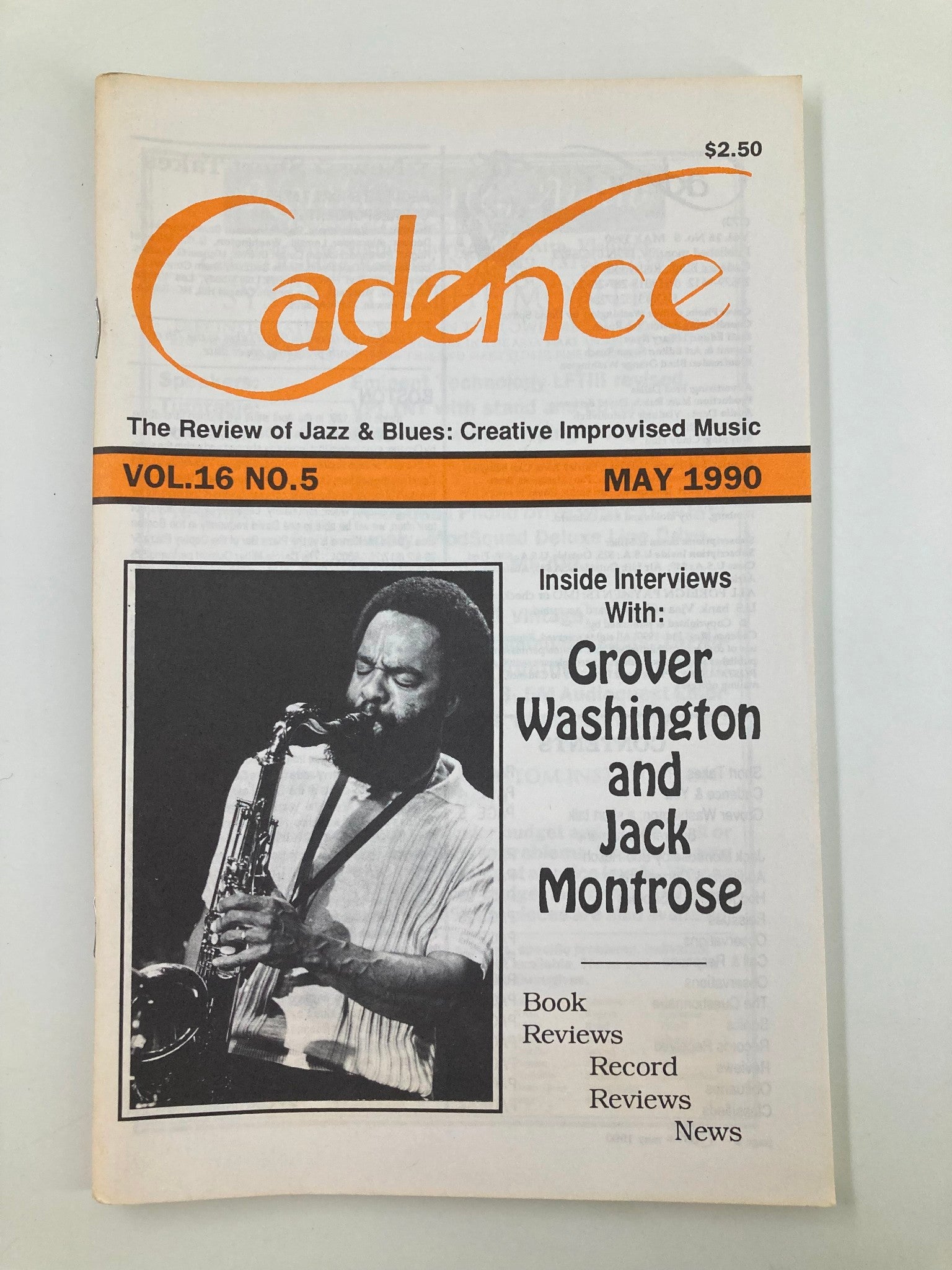 Cadence Jazz Magazine May 1990 Vol 16 #5 Grover Washington and Jack Montrose