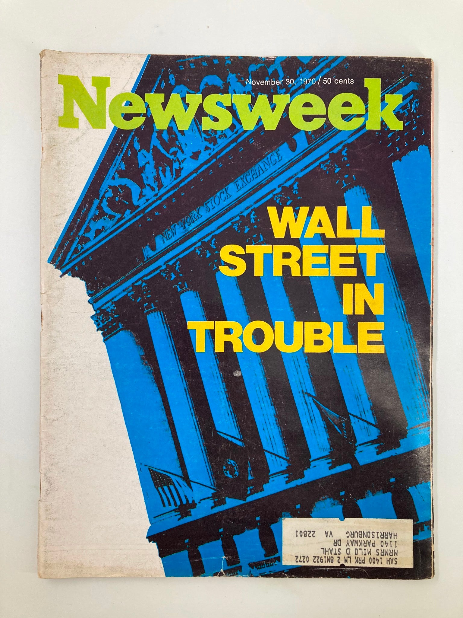 VTG Newsweek Magazine November 30 1970 Wall Street In Trouble