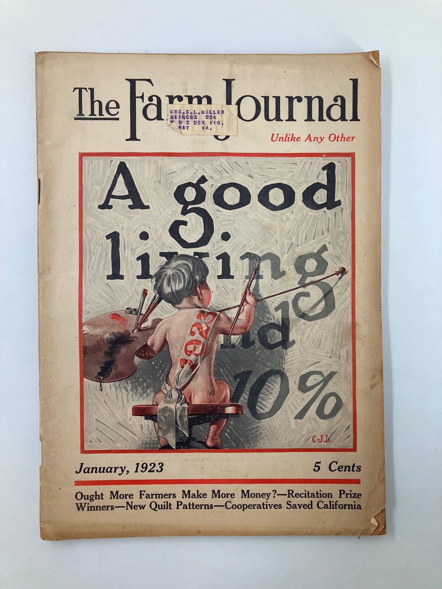 VTG The Farm Journal Magazine January 1923 High Farming at Elmwood