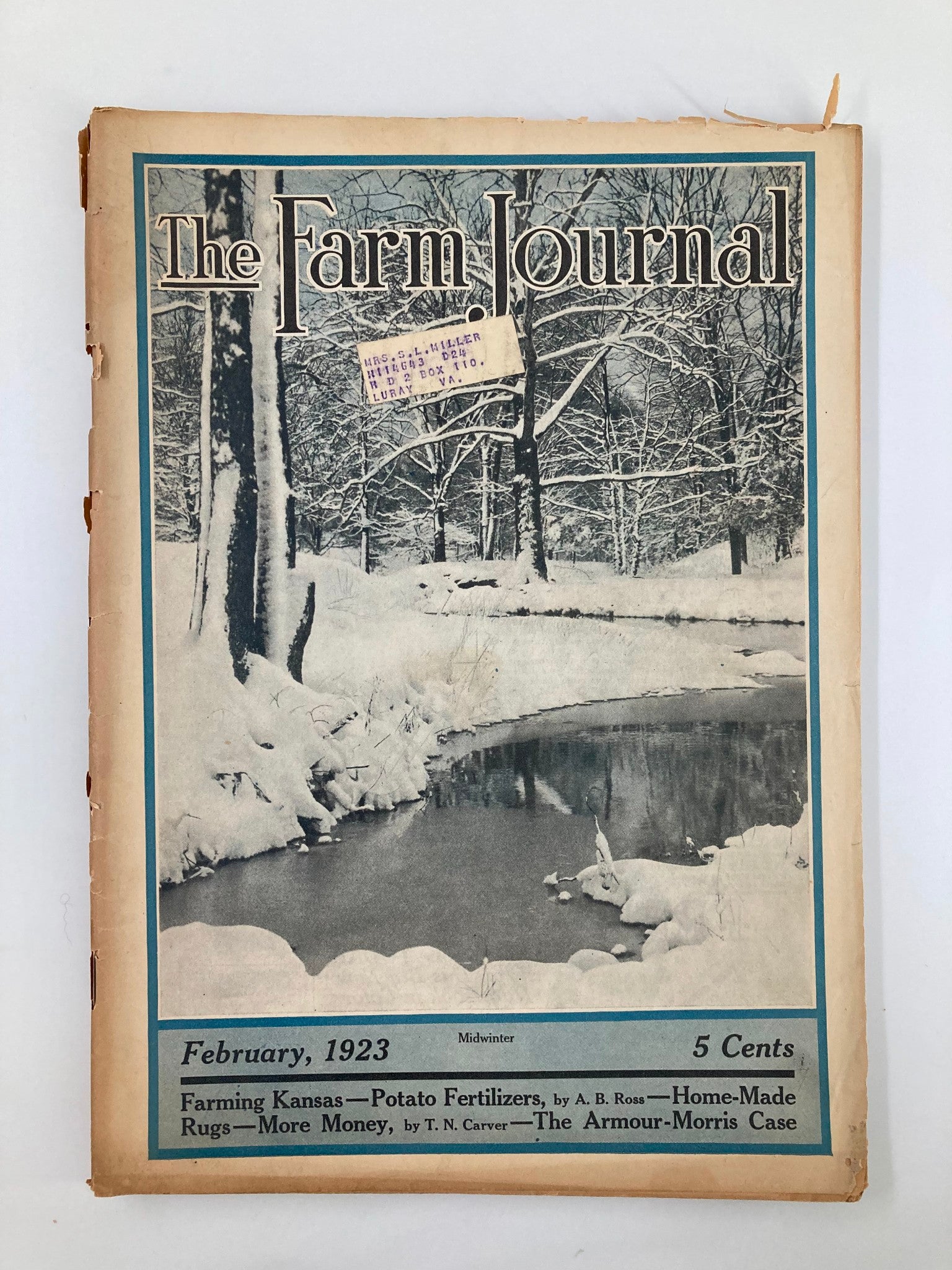 VTG The Farm Journal Magazine February 1923 Going Courting in Seven Generations