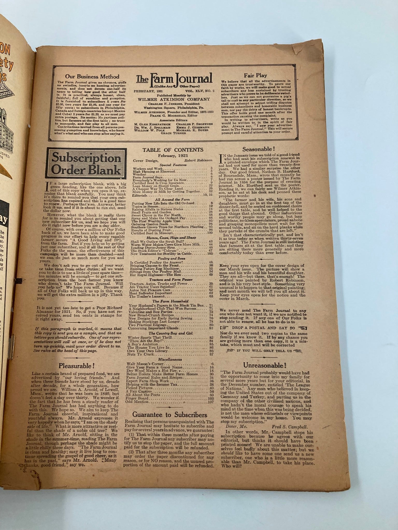 VTG The Farm Journal Magazine February 1921 Certified Seed Is Crop Insurance