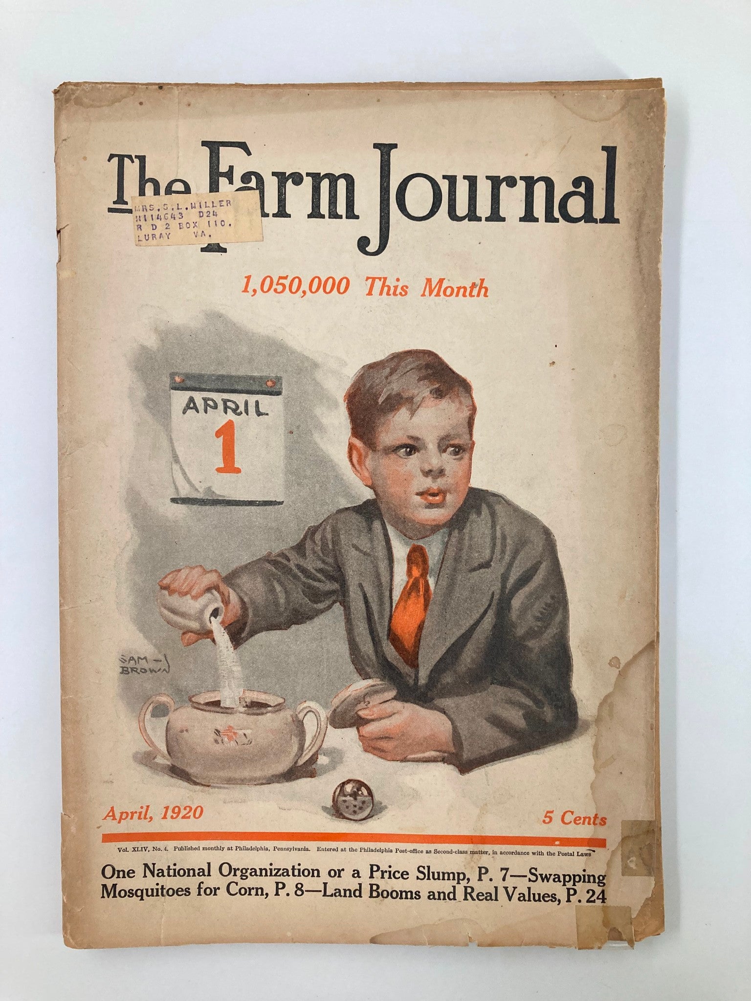 VTG The Farm Journal Magazine April 1920 Has The Country Gone Road Mad?