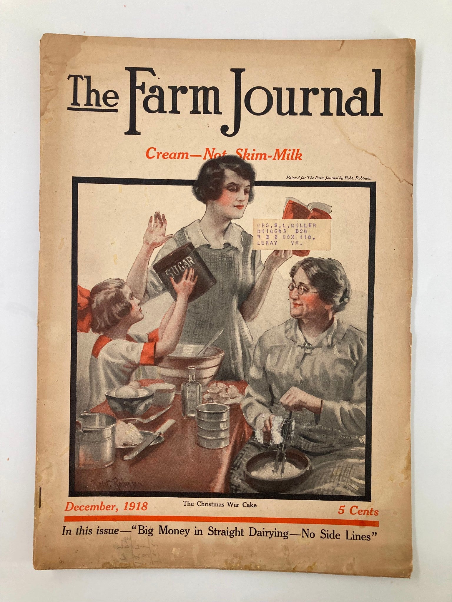 VTG The Farm Journal Magazine December 1918 Big Money in Straight Dairying