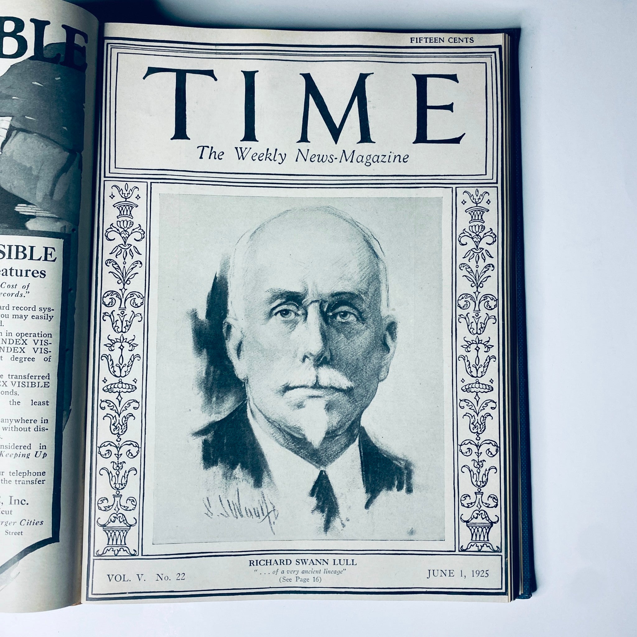 Cover of Time Magazine featuring Richard Swann Lull, dated June 1, 1925, from the Time Magazine Bound Weekly 1925 January - June collection.