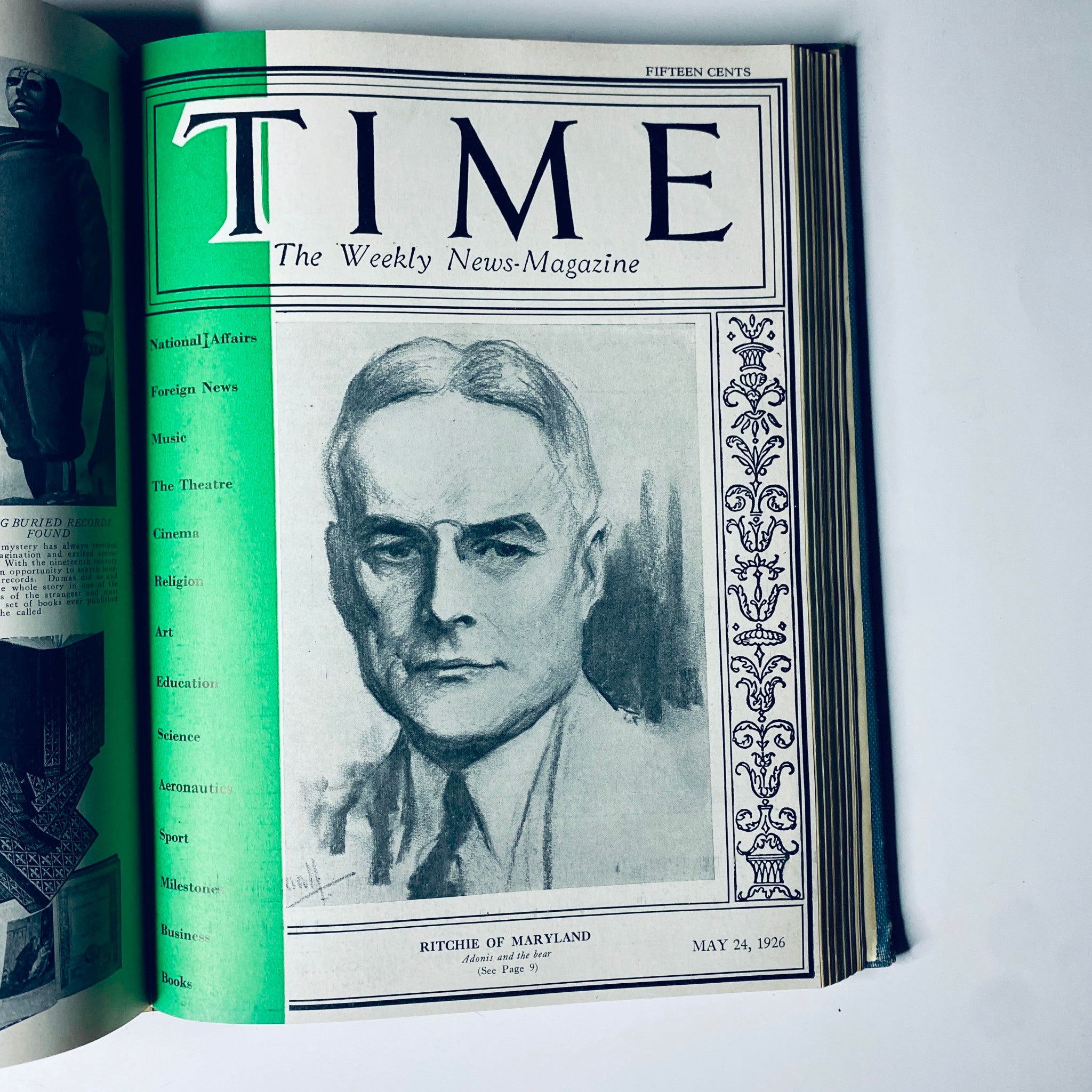 Time Magazine cover featuring Ritchie of Maryland, May 24, 1926, part of the Time Magazine Bound Weekly January to June 1926 collection.