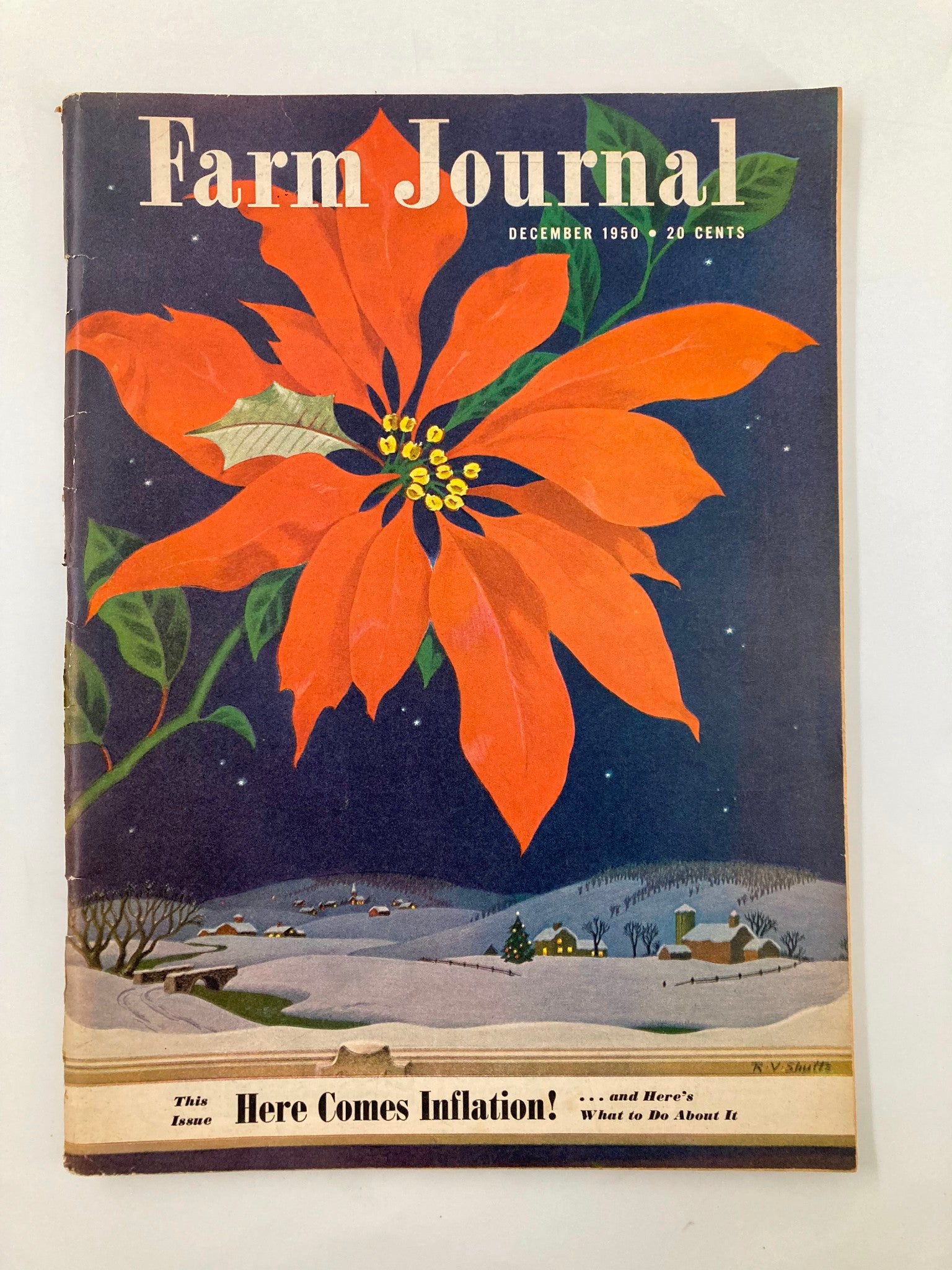 VTG Farm Journal Magazine December 1950 The Big Red Poinsettia for Christmas