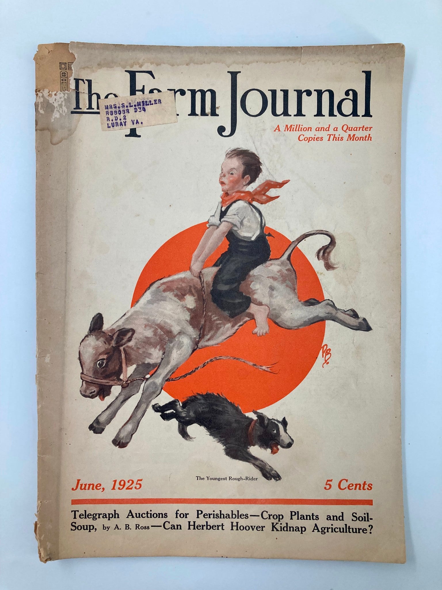 VTG The Farm Journal Magazine June 1925 Telegraph Auctions for Perishables