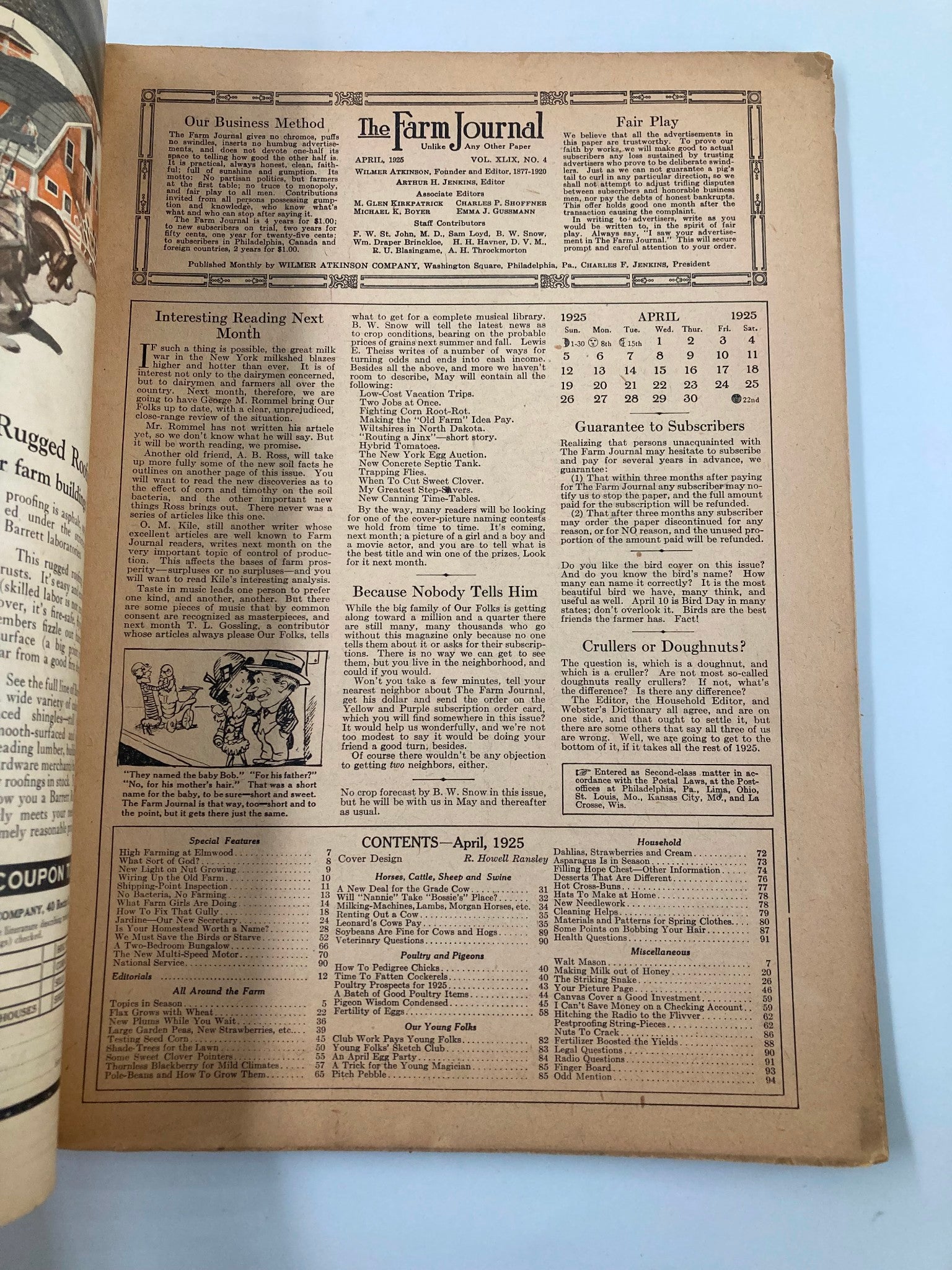 VTG The Farm Journal Magazine April 1925 Is Your Homestead Worth A Name?