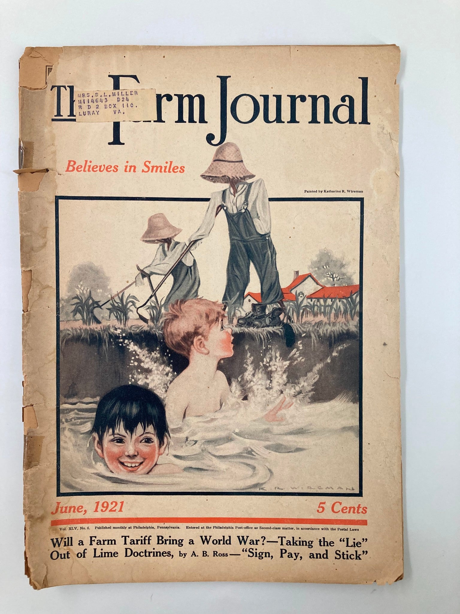 VTG The Farm Journal Magazine June 1921 Will a Farm Tariff Bring a World War?