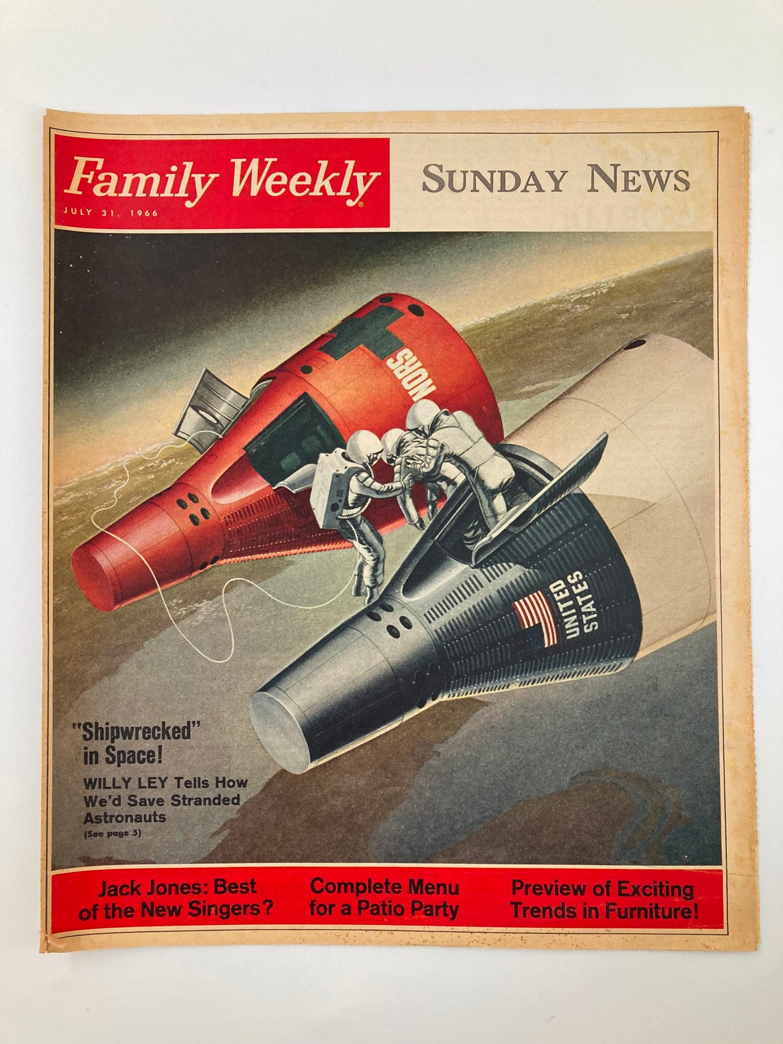 VTG Family Weekly Sunday News July 31 1966 Willy Ley Shipwrecked in Space