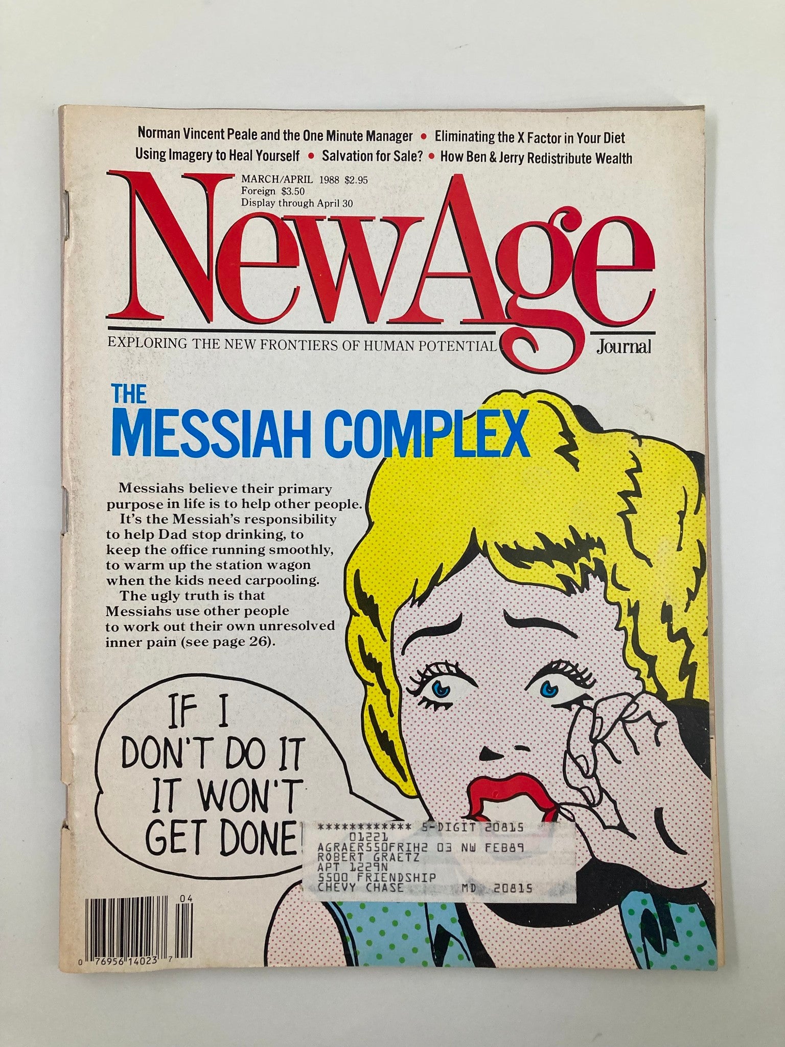 VTG New Age Journal Magazine March April 1988 The Messiah Complex