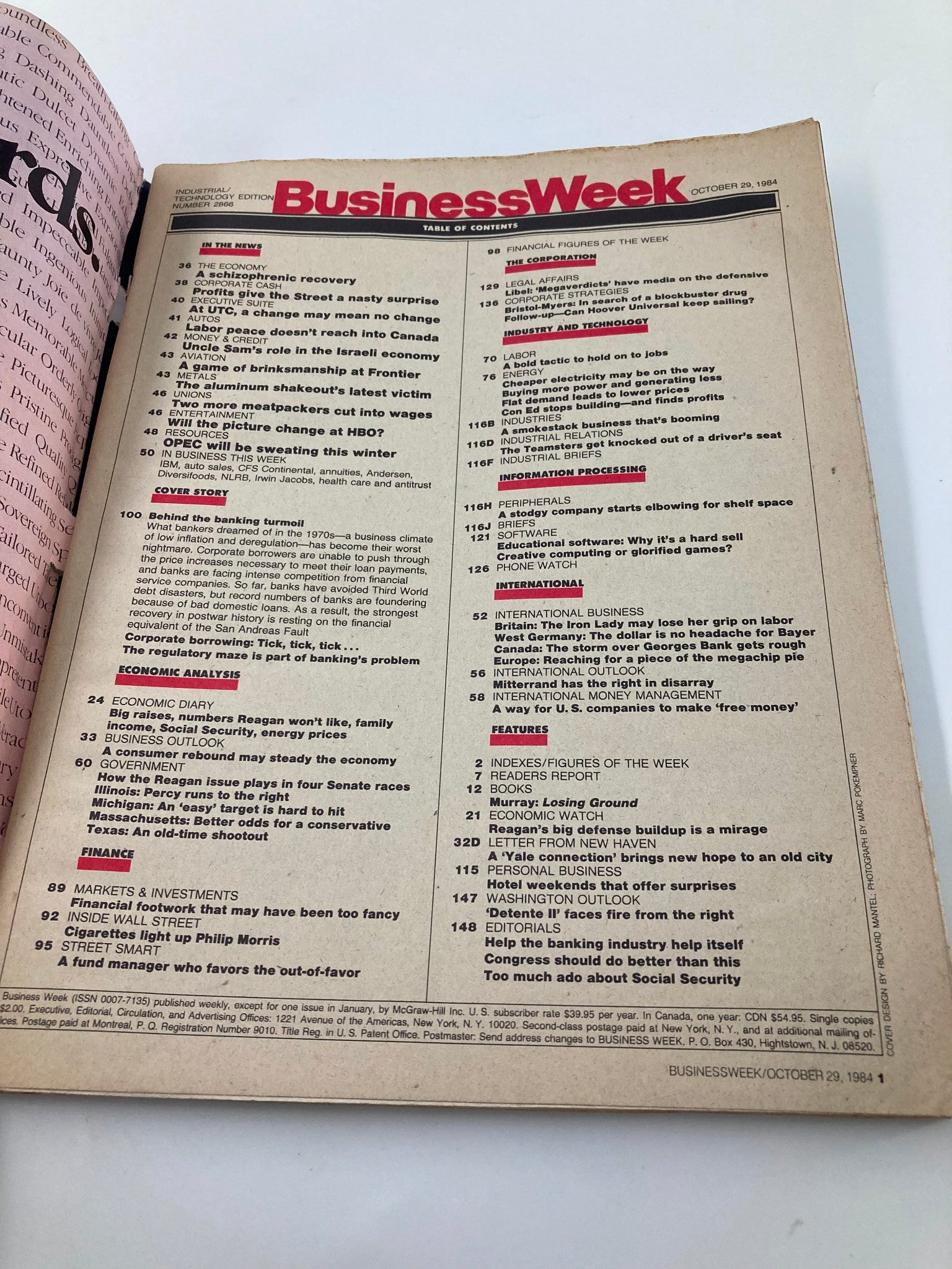 VTG Business Week Magazine October 29 1984 What's Really Behind Banking Turmoil