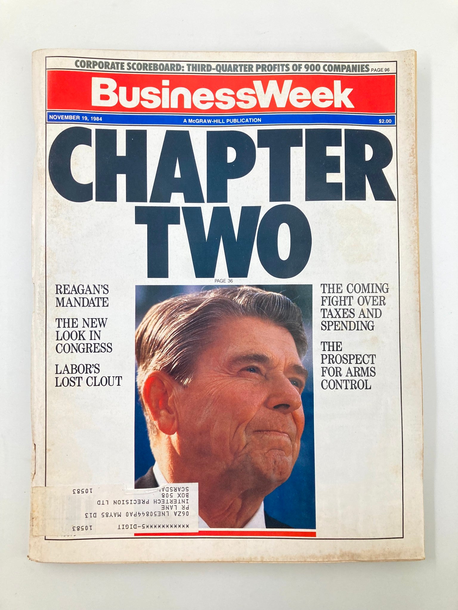 VTG Business Week Magazine November 19 1984 Ronald Reagan Chapter Two