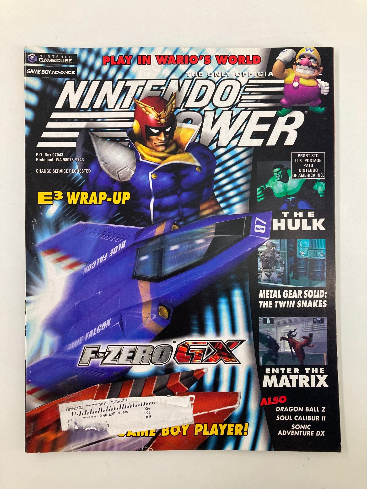 Nintendo Power Magazine July 2003 #170 Falcon-Zero GX no Poster