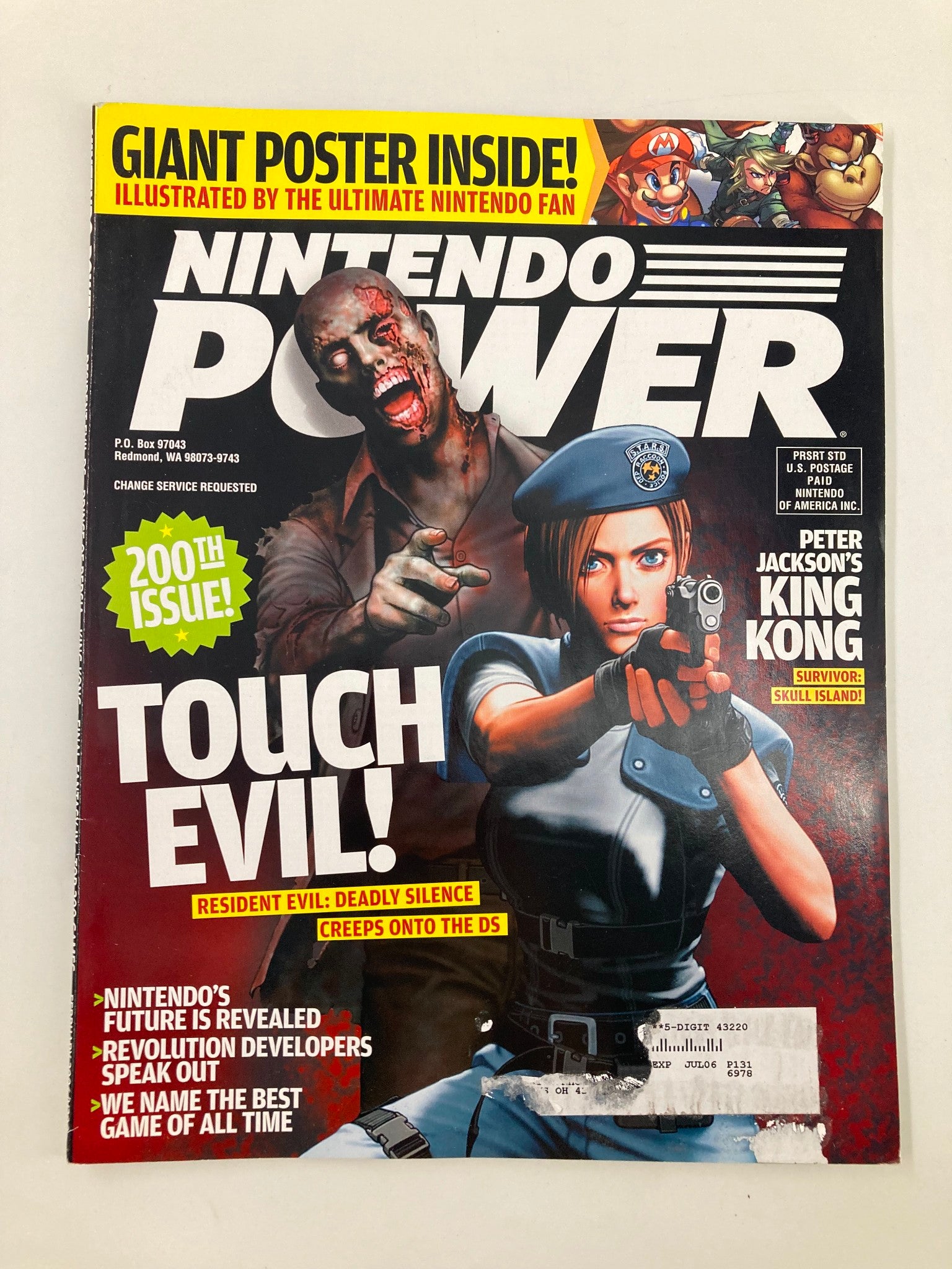 Nintendo Power Magazine February 2006 #200 Resident Evil no Poster