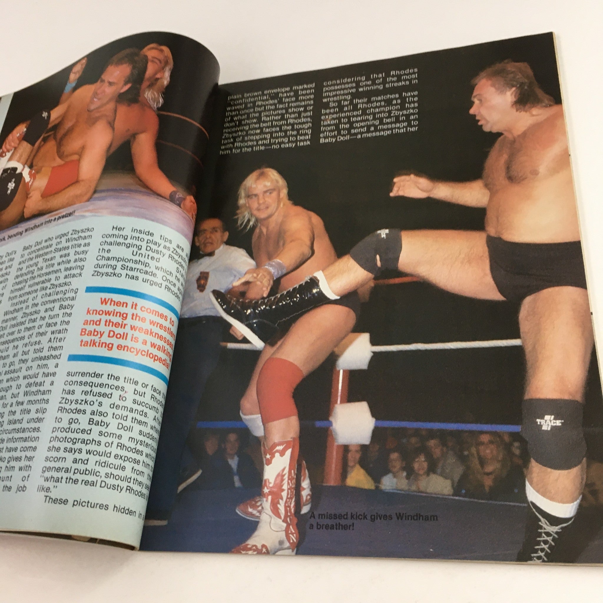 Wrestling Ringside Magazine July 1988 Tully Blanchard vs Dusty Rhodes, No Label