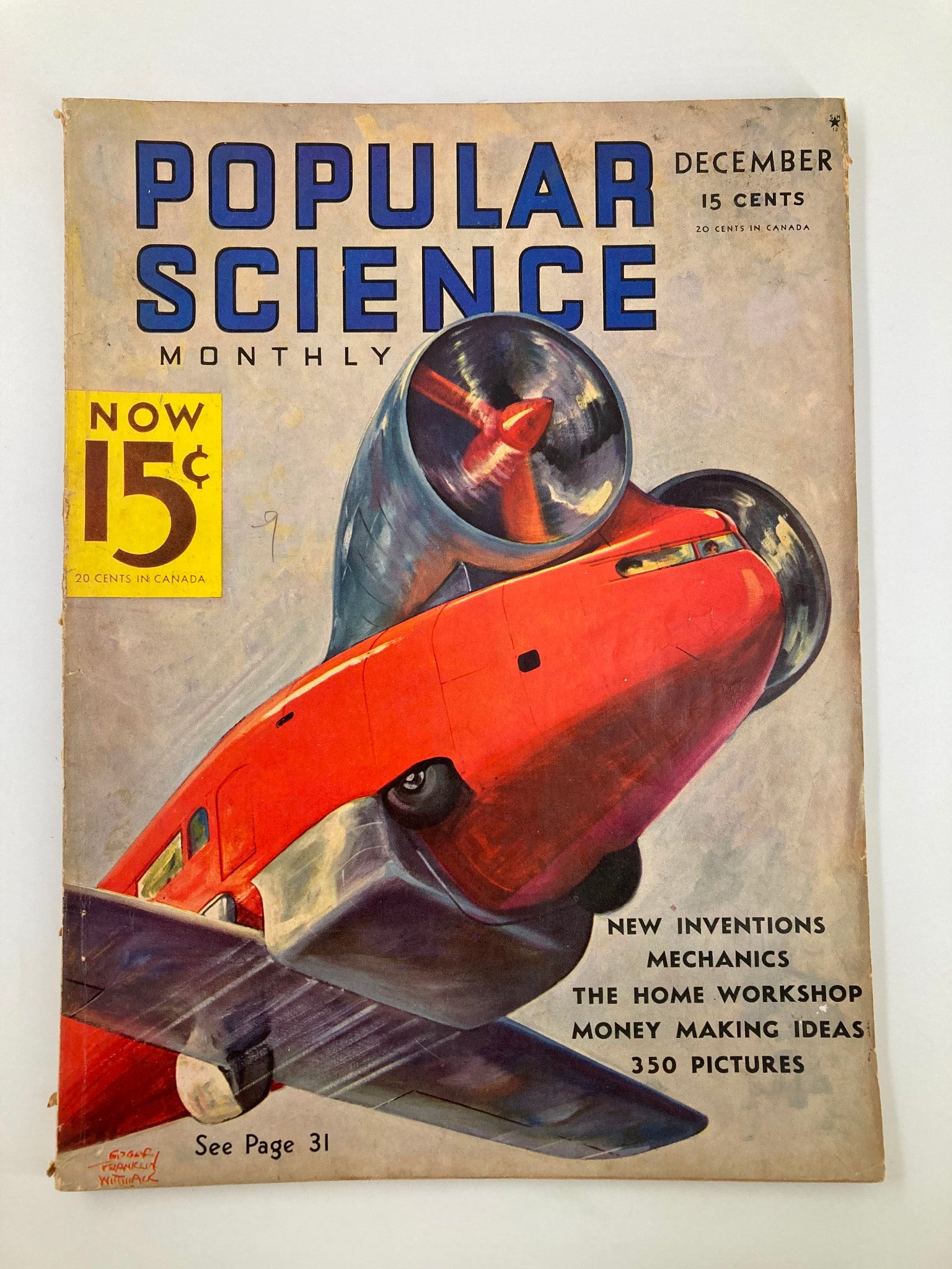 VTG Popular Science Magazine December 1935 Hunting Wild Beasts w Bow No Label