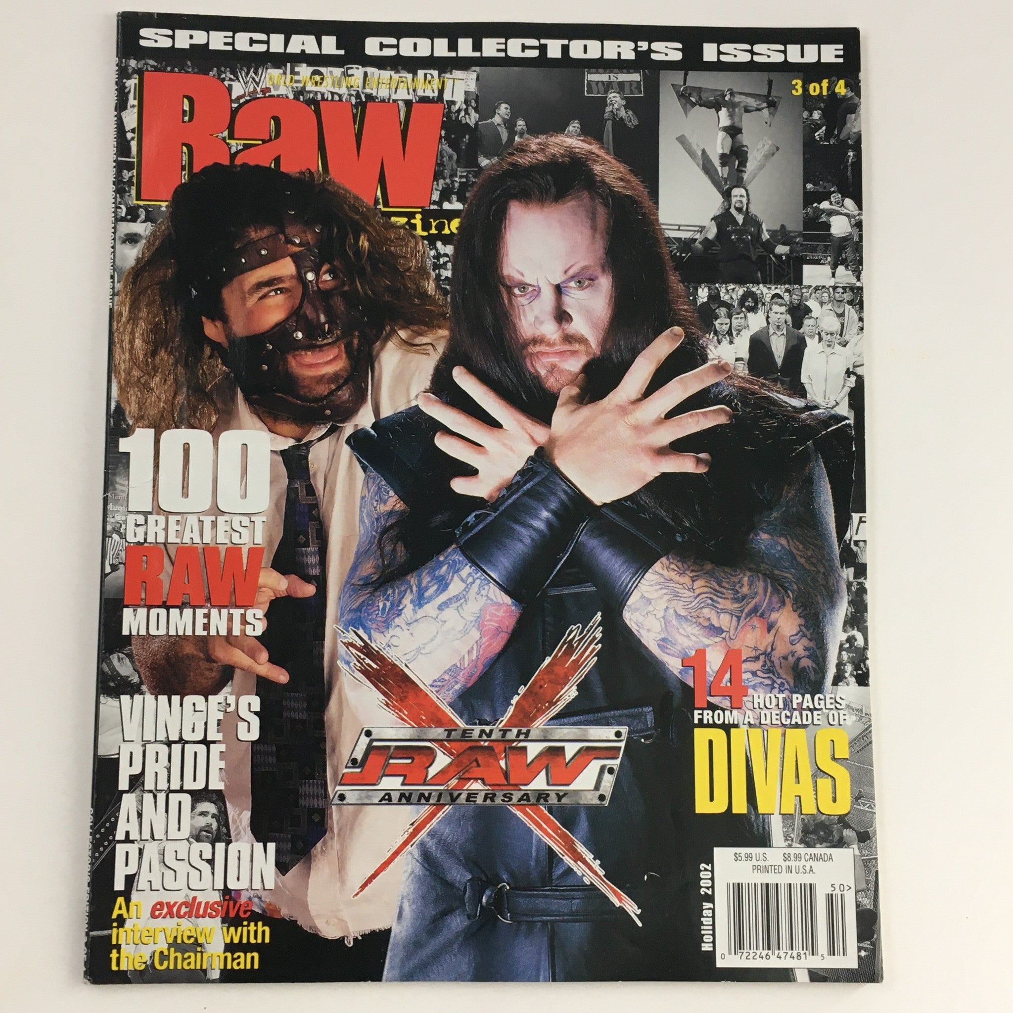 WWE Raw Magazine Holiday 2002 The Undertaker & Mick Foley, No Label