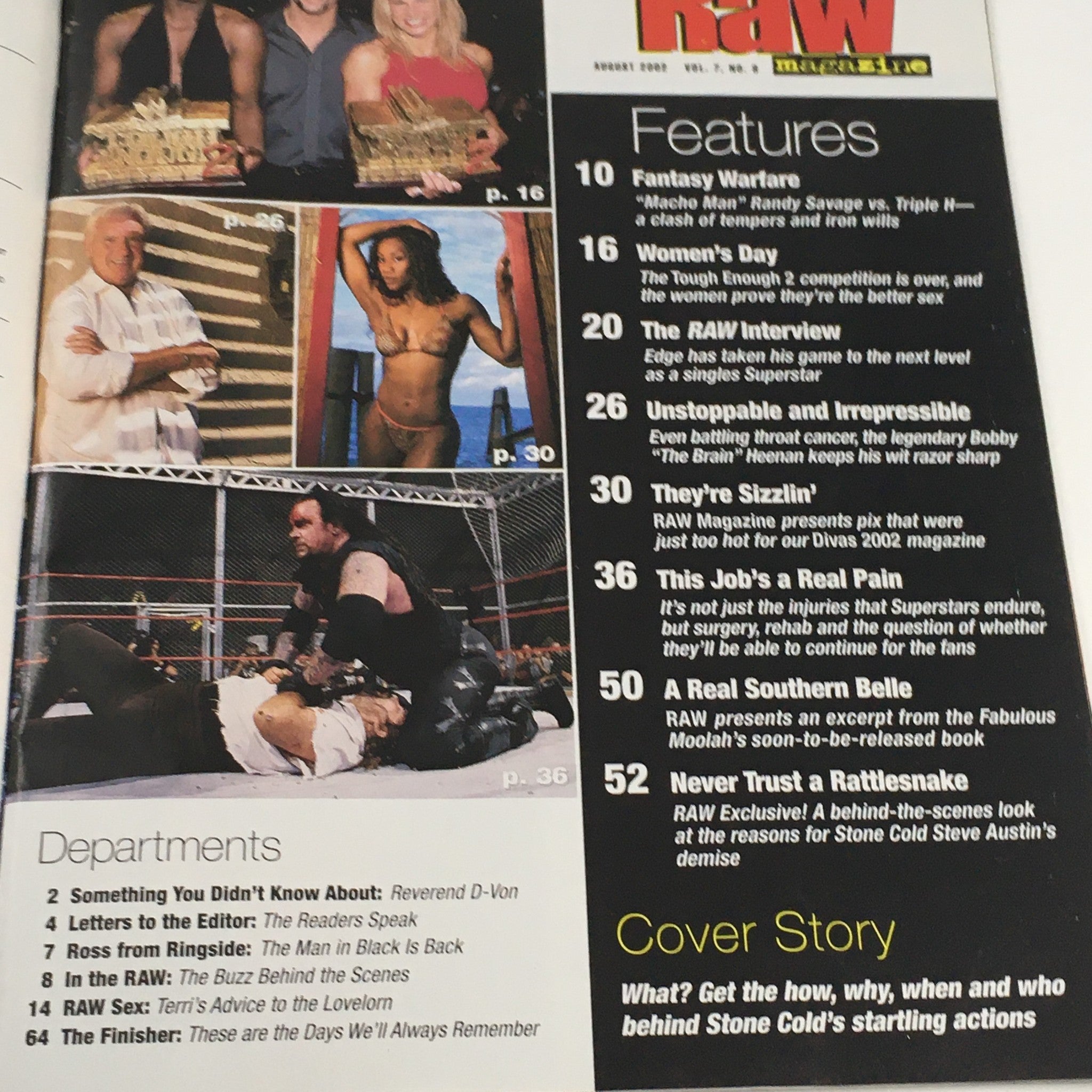 WWE Raw Magazine August 2002 Stone Cold, The Rock vs Hulk Hogan, No Label