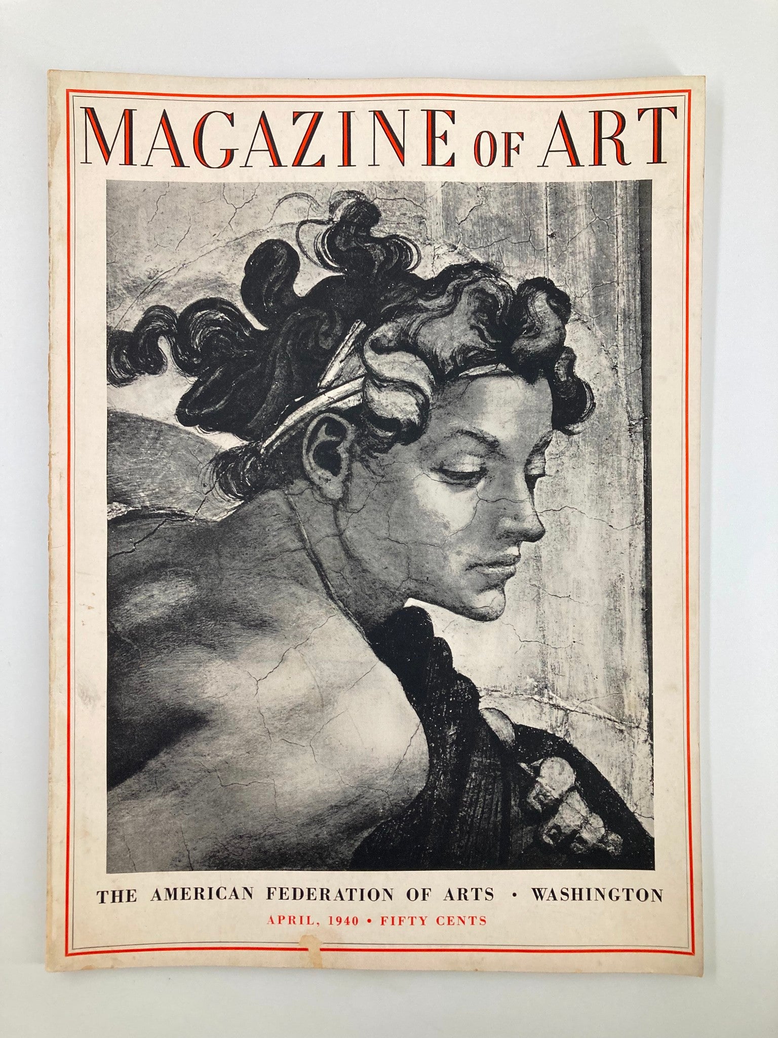 VTG Magazine of Art April 1940 Michelangelo Head of a Youth No Label