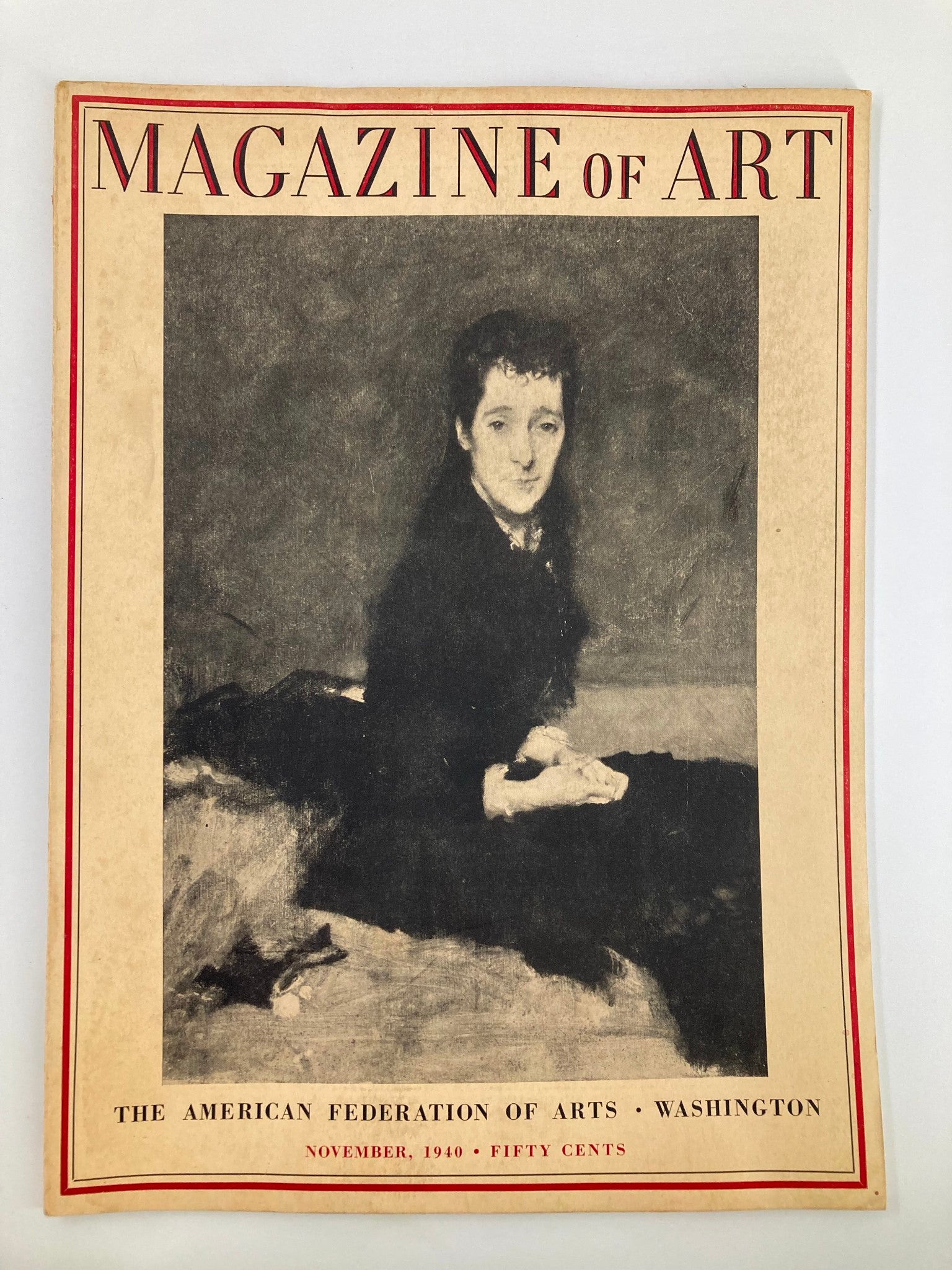 VTG Magazine of Art November 1940 Portrait of Mrs. Charles Gifford Dyer No Label