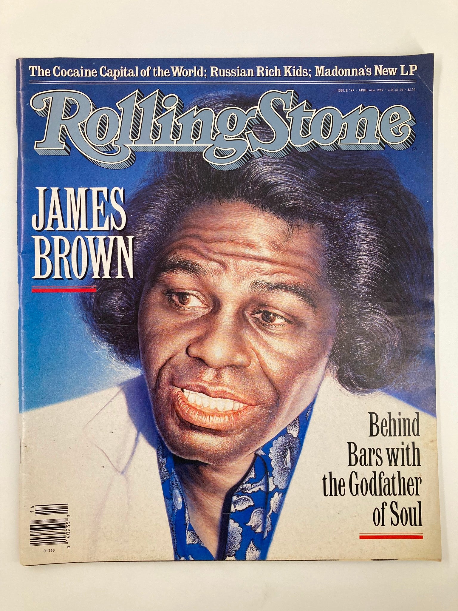 VTG Rolling Stone Magazine April 6 1989 James Brown Godfather of Soul No Label