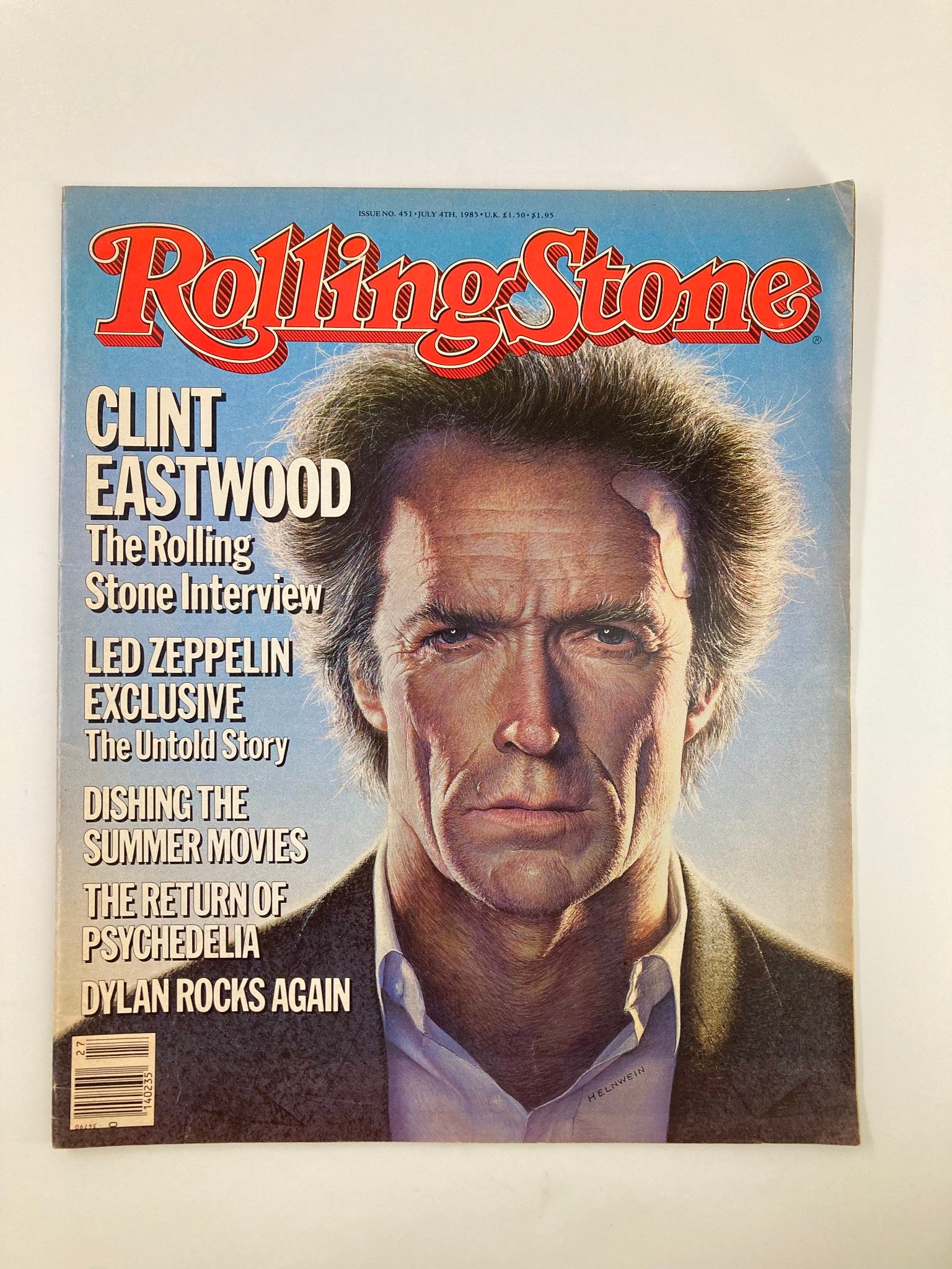 VTG Rolling Stone Magazine July 4 1985 Clint Eastwood, Led Zeppelin No Label