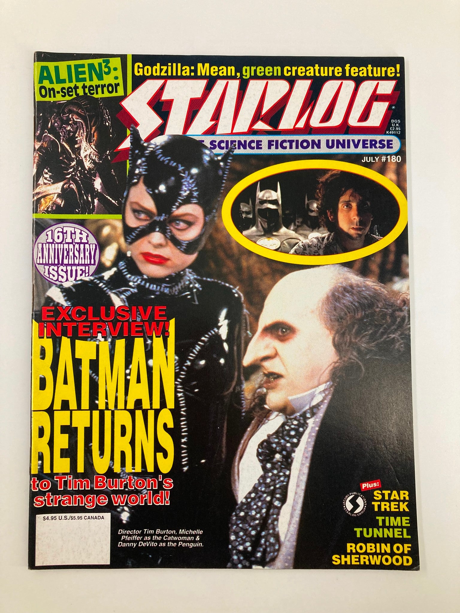 Starlog Magazine July 1992 #180 Michelle Pfeiffer, Danny DeVito No Label