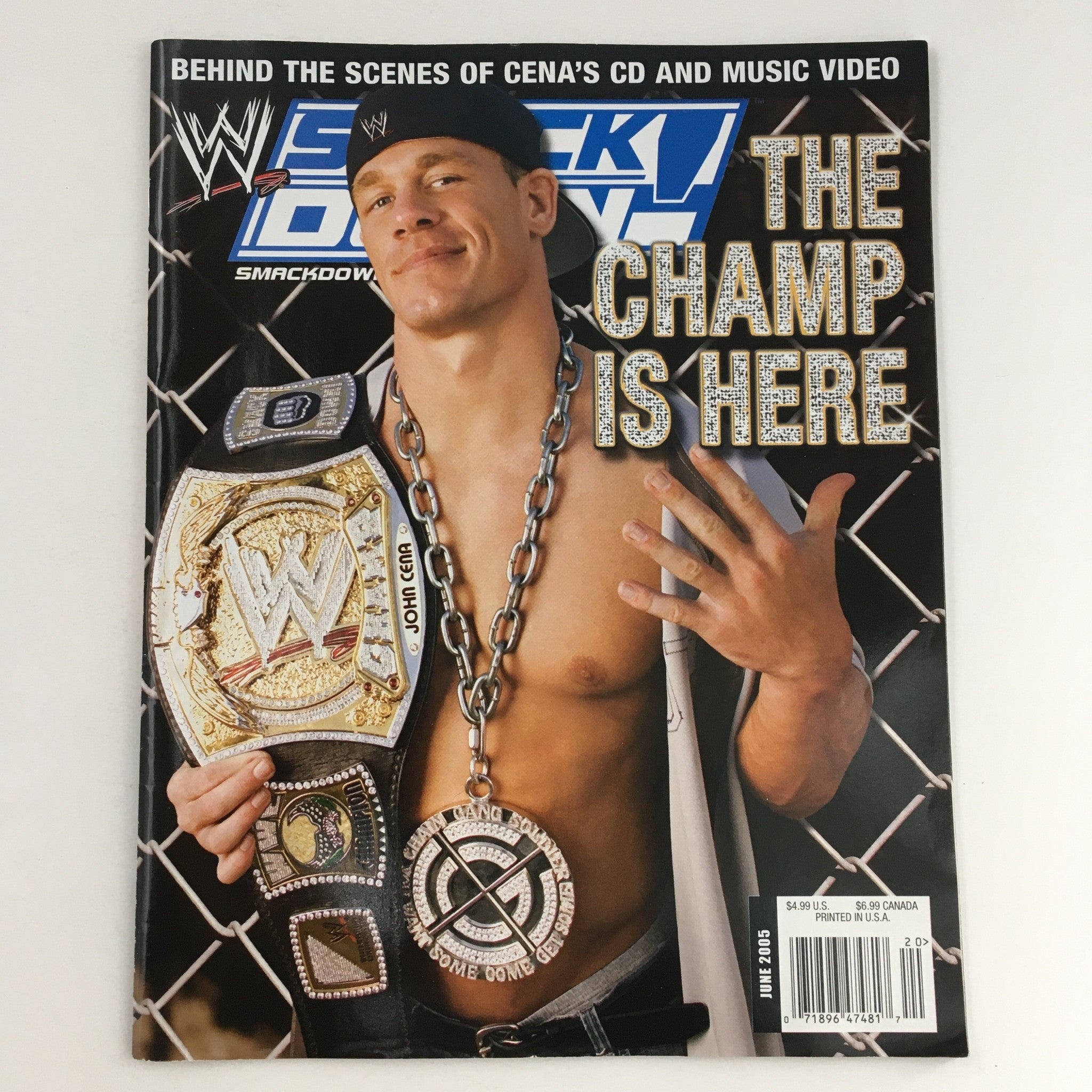 WWE Smack Down Magazine June 2005 The Champ John Cena w Poster No Label VG