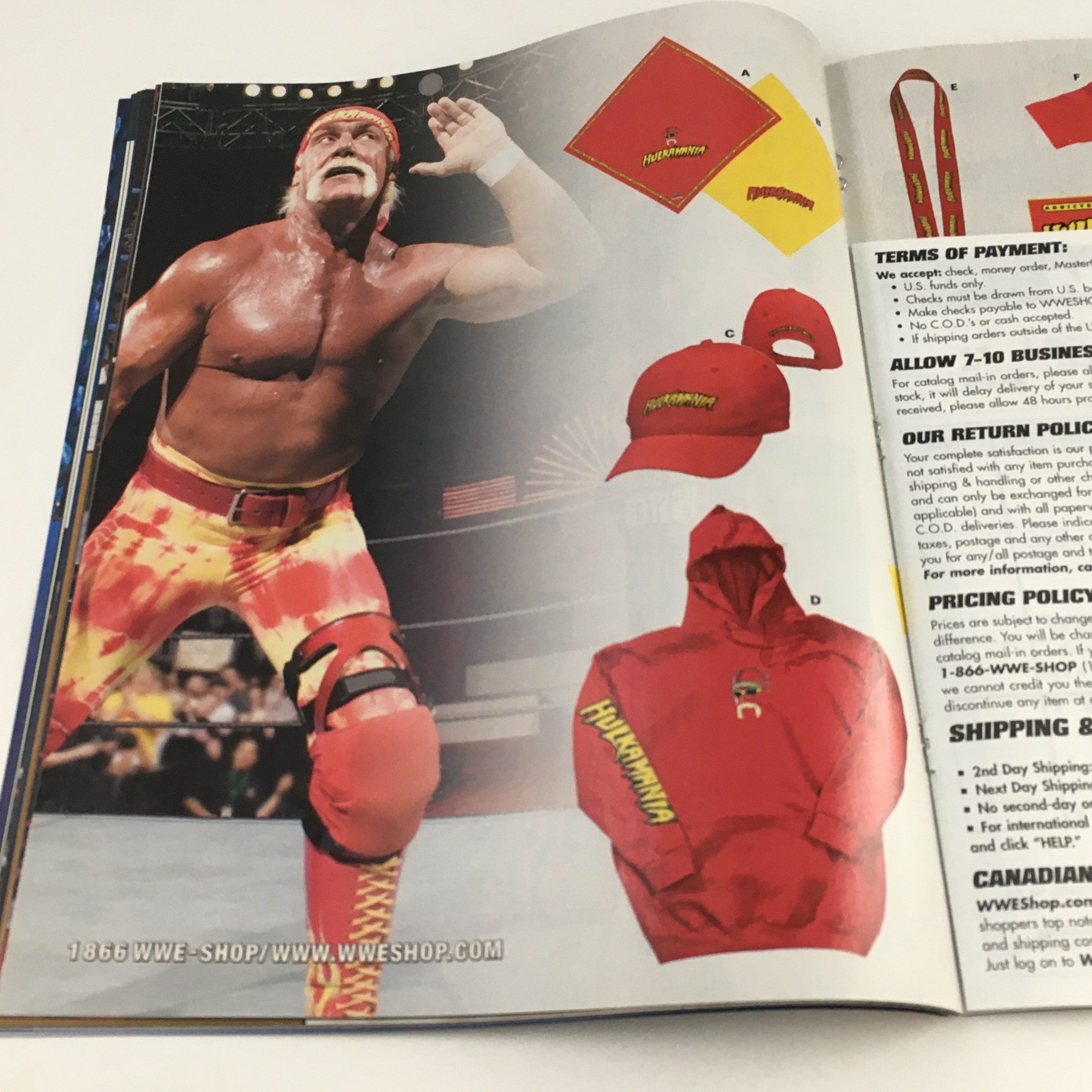 WWE Smack Down Magazine September 2005 featuring merchandise including apparel and memorabilia, emphasizing iconic wrestler Hulk Hogan with an eye-catching layout.