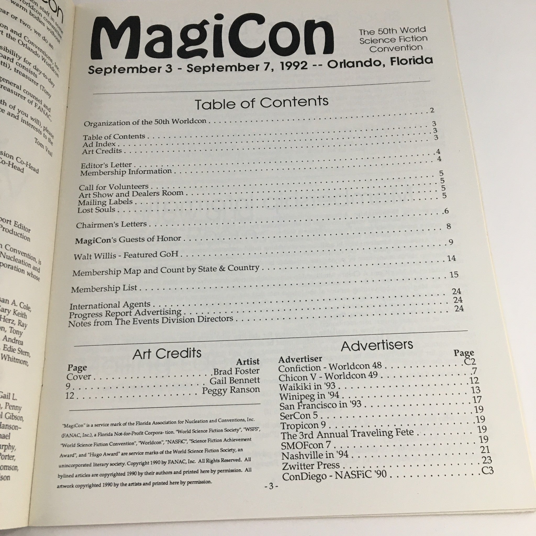 MagiCon Progress Report 1 September 1992 50th World Science Fiction Convention