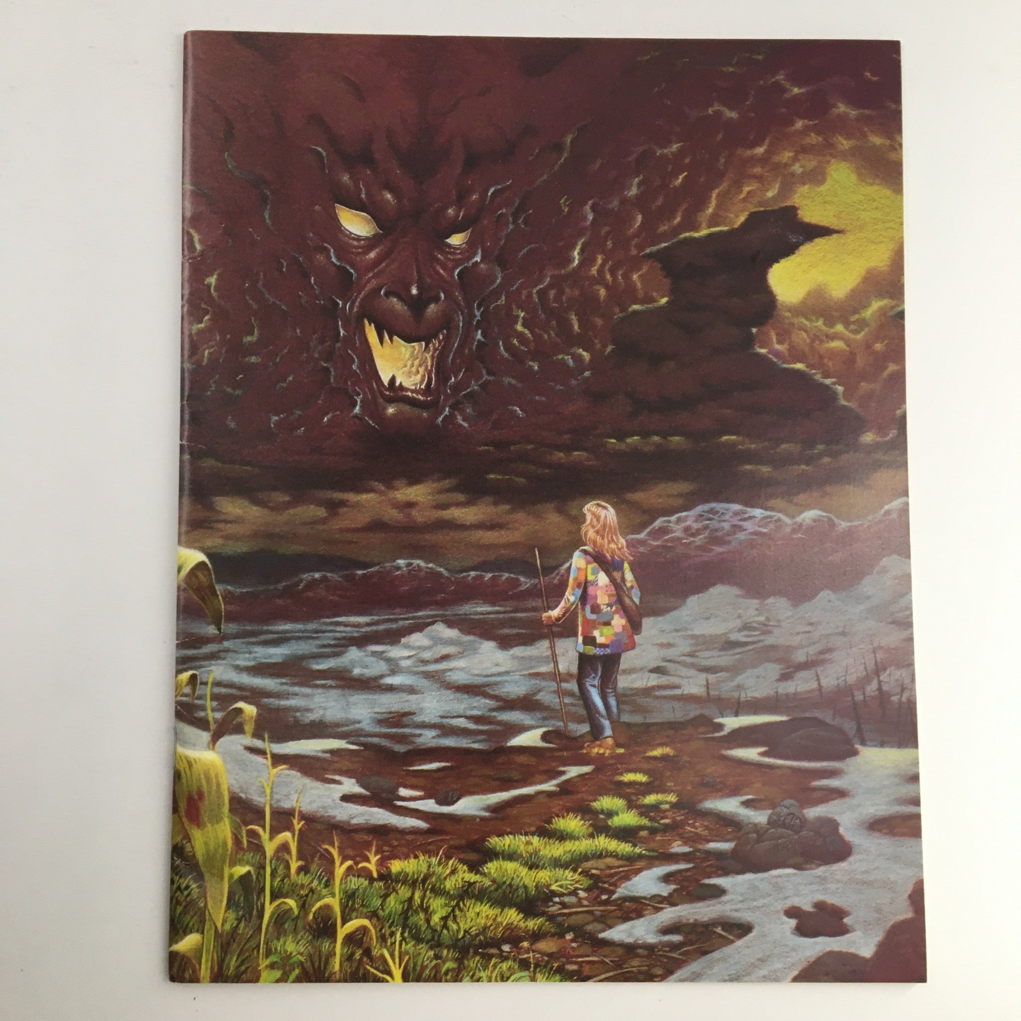 Cover of BaltiCon The 24th World Sci-Fi Con 1990 featuring an imaginative landscape with a girl and a dragon-like face in the clouds.
