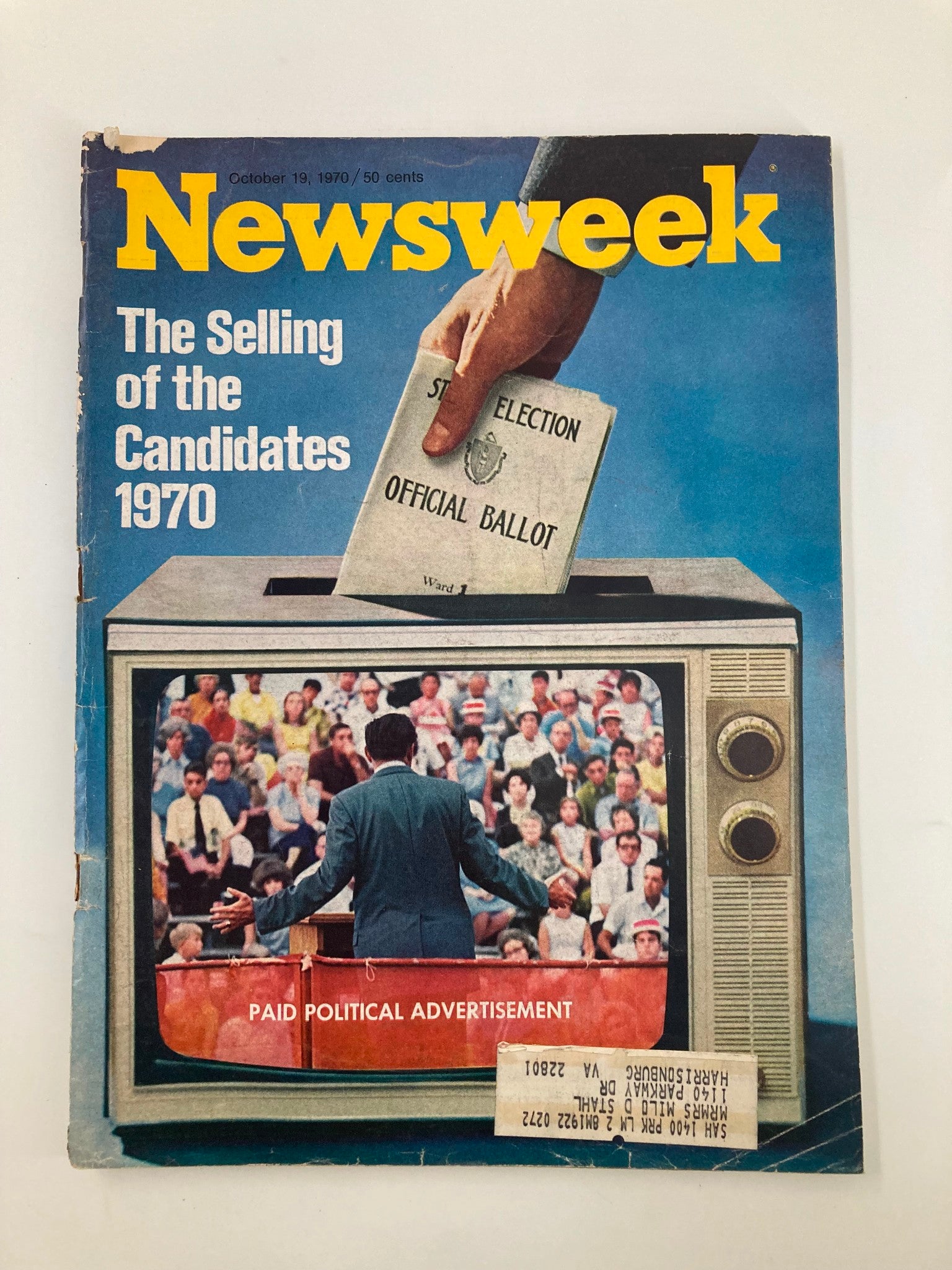 VTG Newsweek Magazine October 19 1970 The Selling of the Candidates 1970