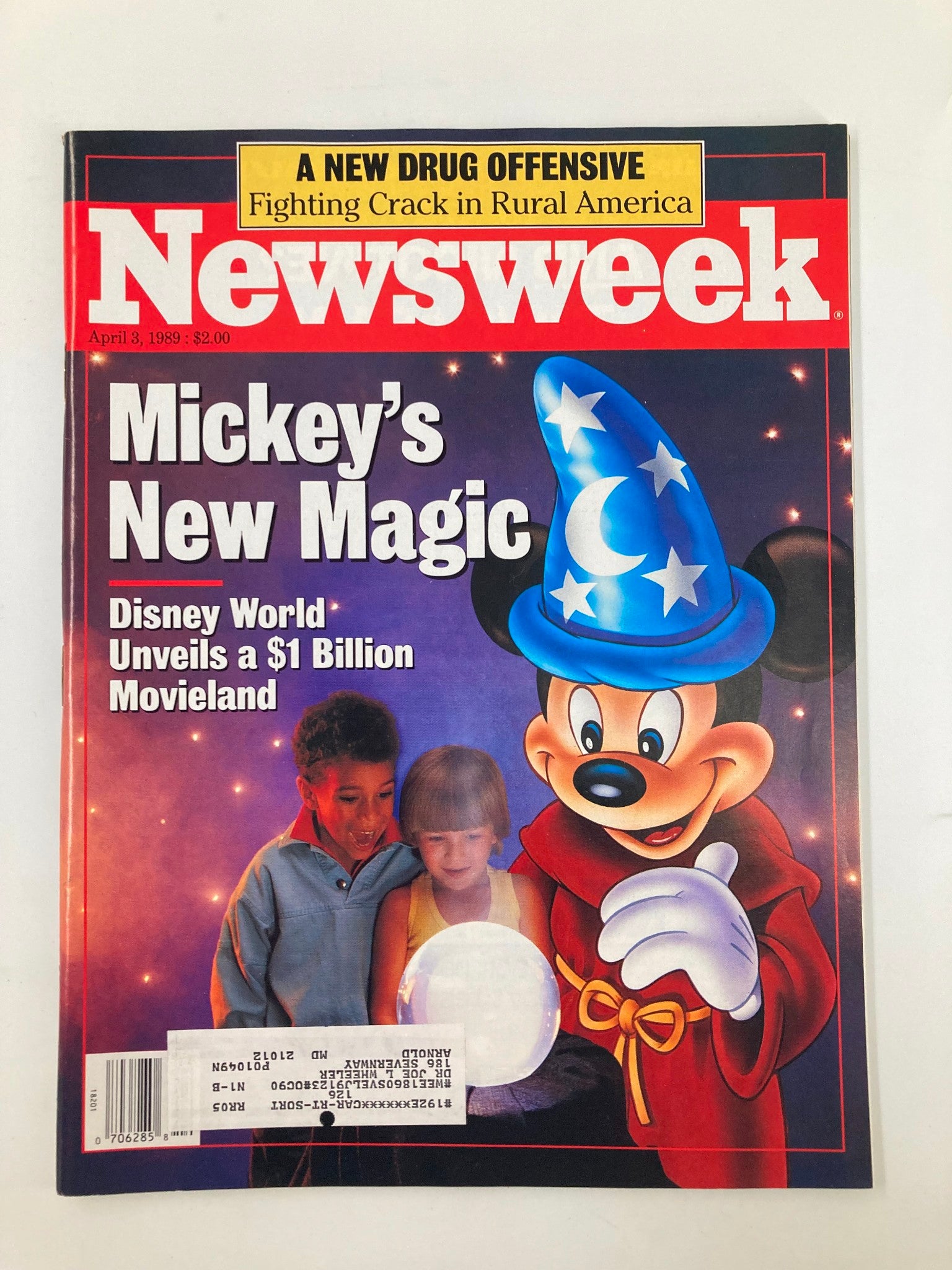 VTG Newsweek Magazine April 3 1989 Mickey's New Magic Disney World Movieland VG