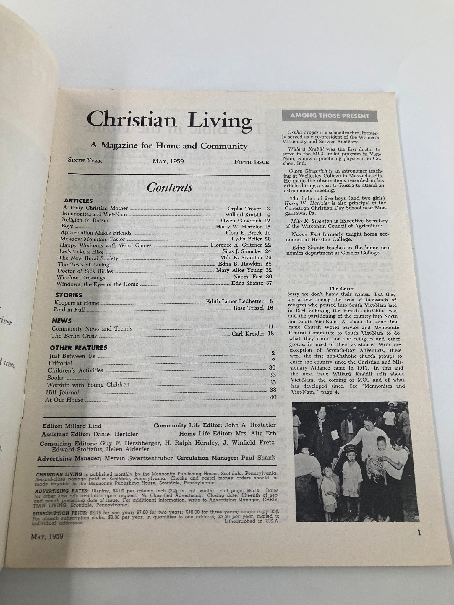 VTG Christian Living Magazine May 1959 The Mennonite Church in Viet-Nam