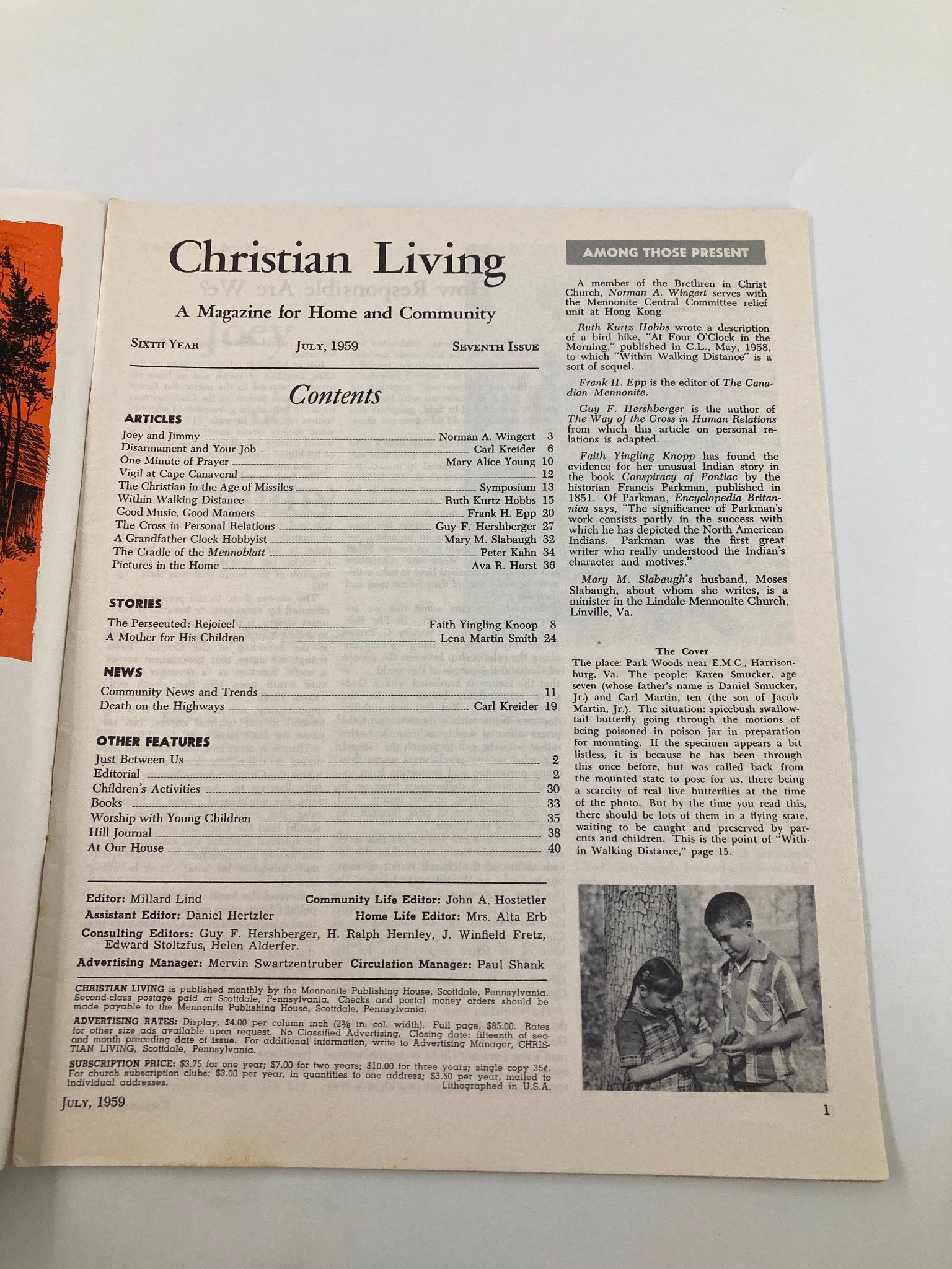 VTG Christian Living Magazine July 1959 Account of Caterpillars and Doodlebugs