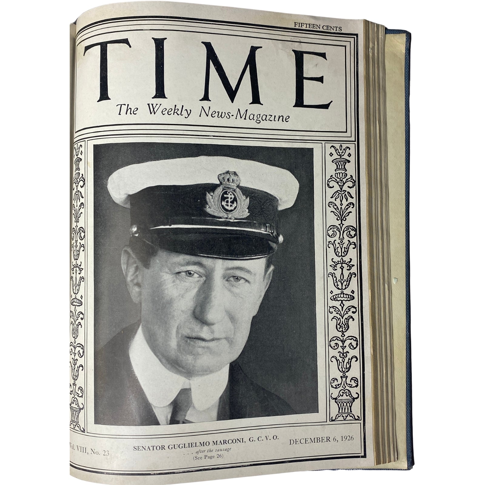 Time Magazine Bound Weekly 1926 July - December Charles Schwab Admiral Heihachir