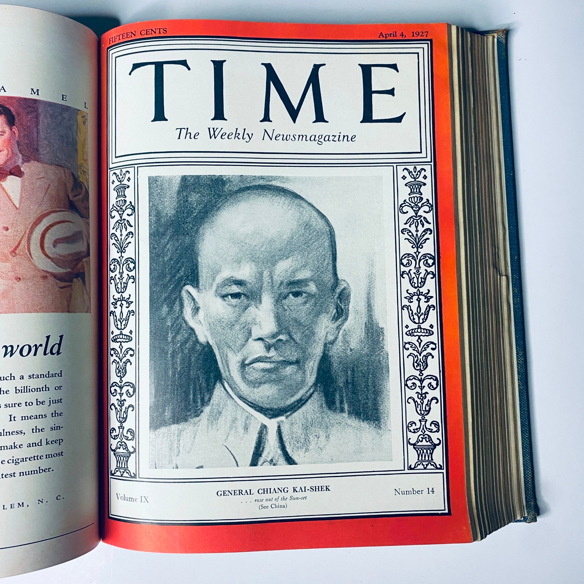 Time Magazine Bound Weekly 1927 January - June TURKEY Mustafa Kemal Pasha, featuring General Chiang Kai-Shek on the cover, published April 4, 1927.