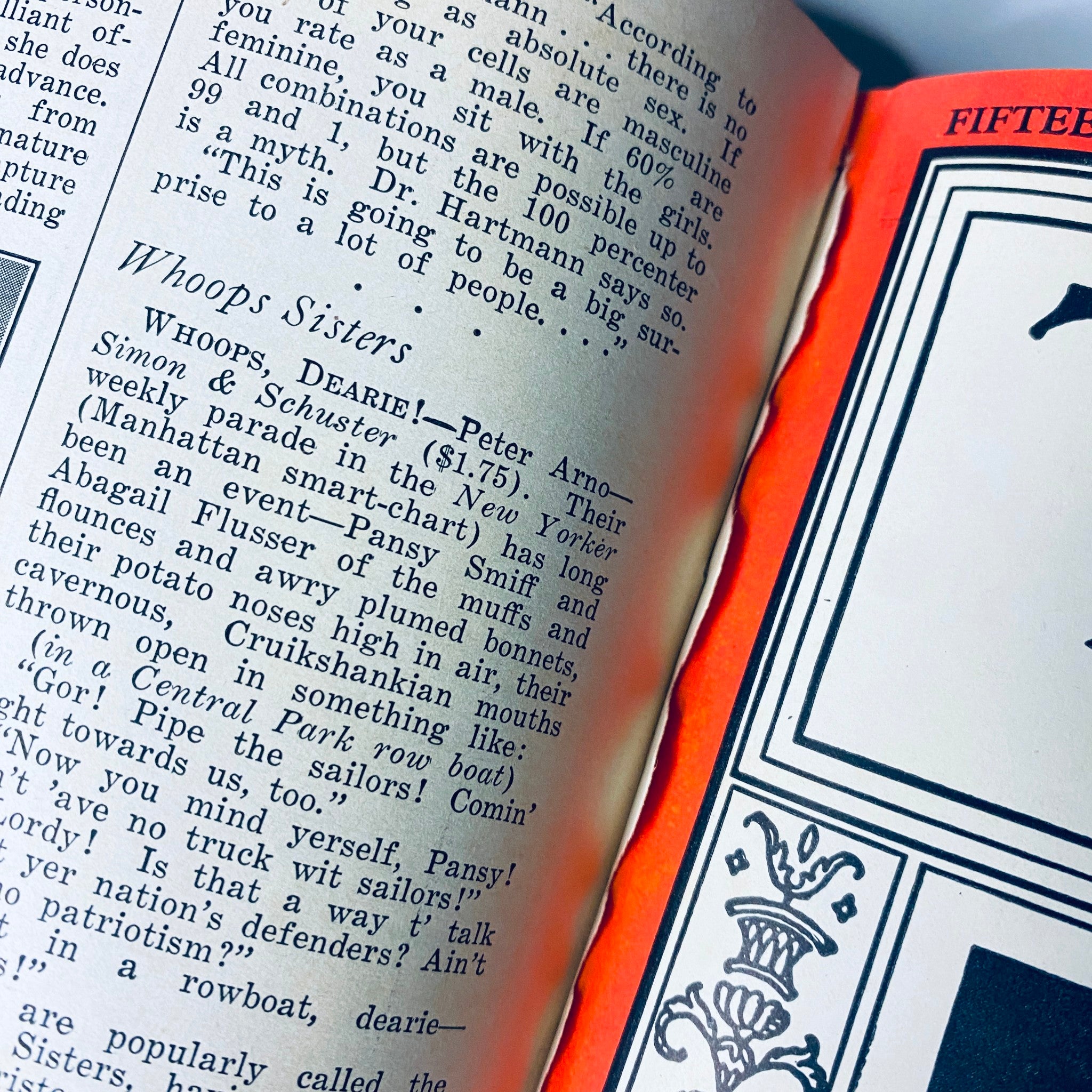 Close-up of an article from Time Magazine with humorous anecdotes, featured in the bound volume 'Time Magazine Bound Weekly 1927 January - June TURKEY Mustafa Kemal Pasha'.