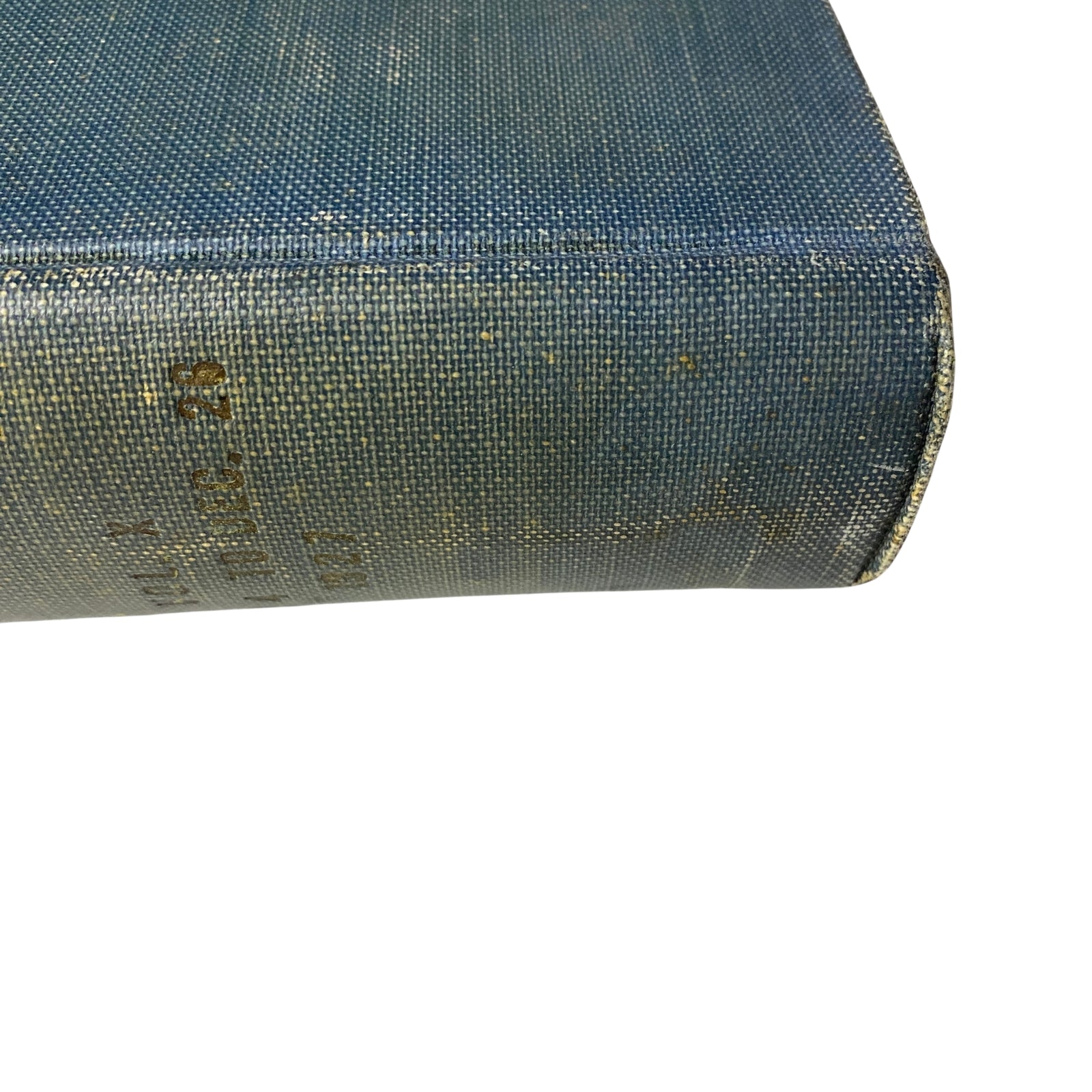 Time Magazine Bound Weekly 1927 July - December, showing the spine of the bound volume with vintage blue fabric.