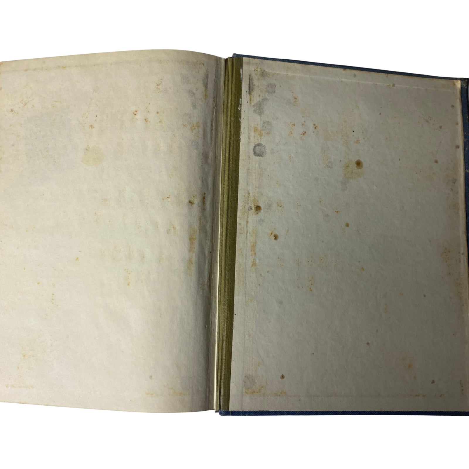 Interior of Time Magazine Bound Weekly July to December 1927, showing blank pages with some stains and wear.