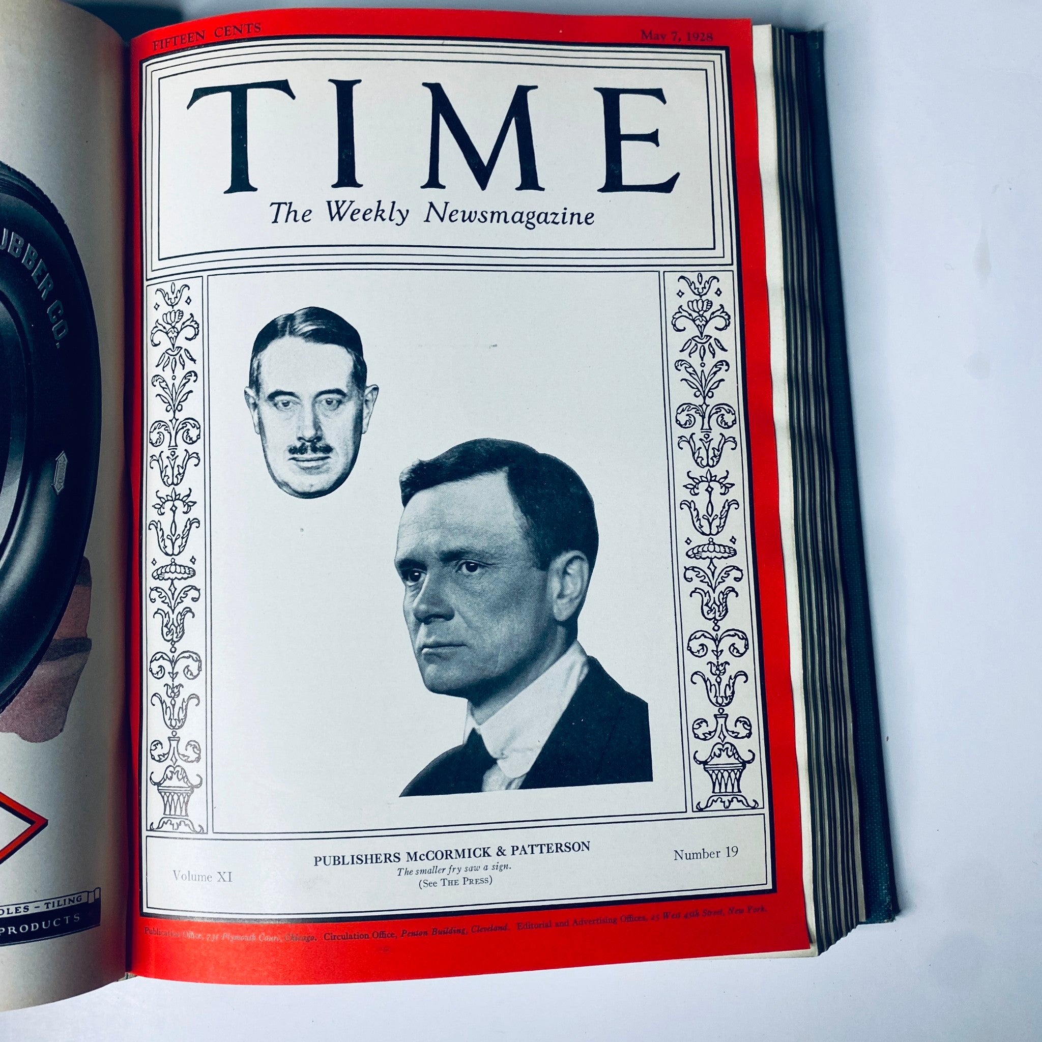 Time Magazine Bound Weekly 1928 January - June featuring Publishers McCormick & Patterson on the cover, published on May 7, 1928.