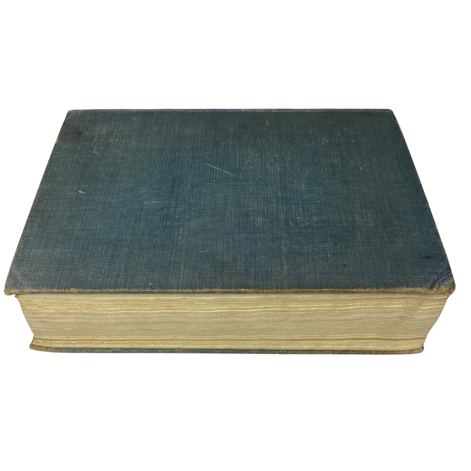 Top view of the Time Magazine Bound Weekly July 2, 1928 - December 31, 1928, illustrating the dimensions and wear of the blue cloth cover.