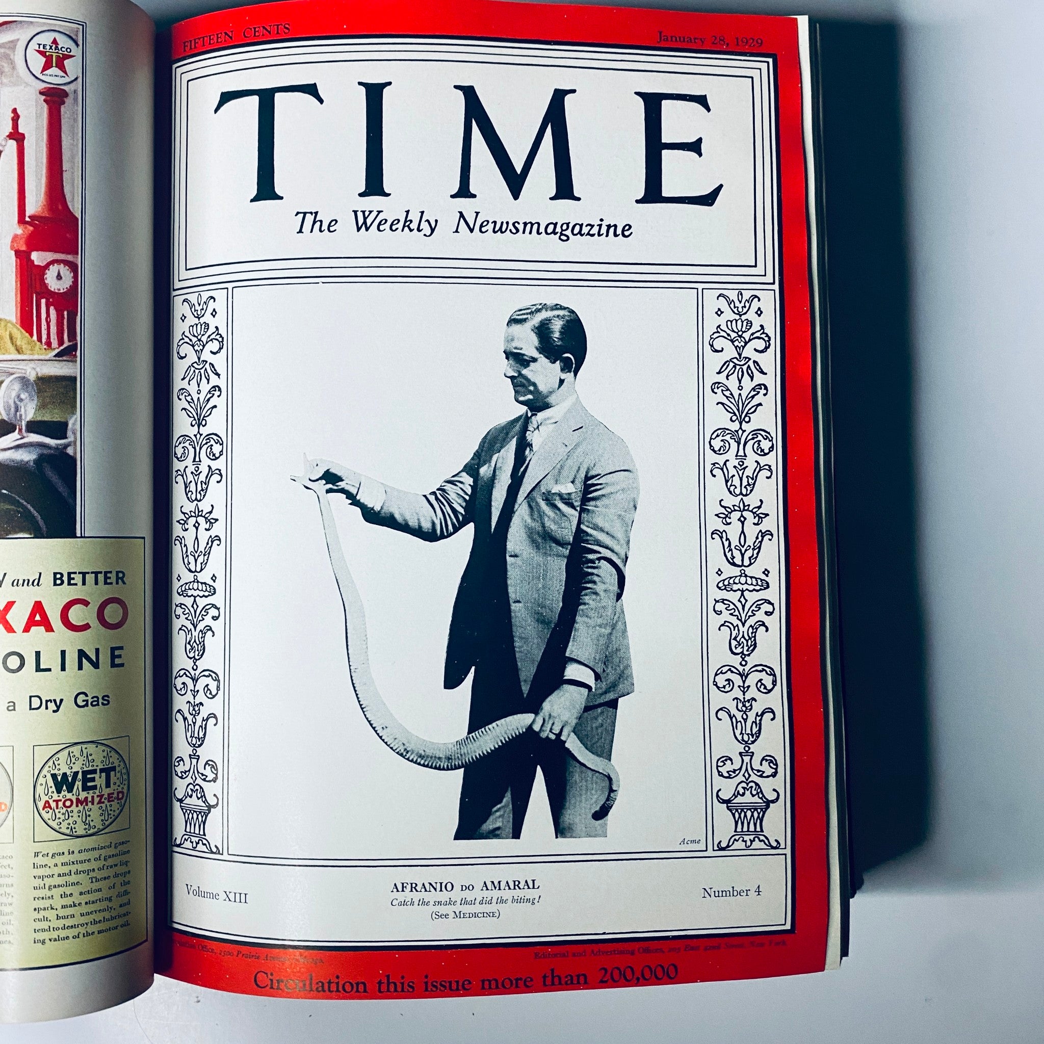 Time Magazine Bound Weekly January 7, 1929 - June 24, 1929 displaying a portrait of Afrânio do Amaral, Volume XIII, Number 4.